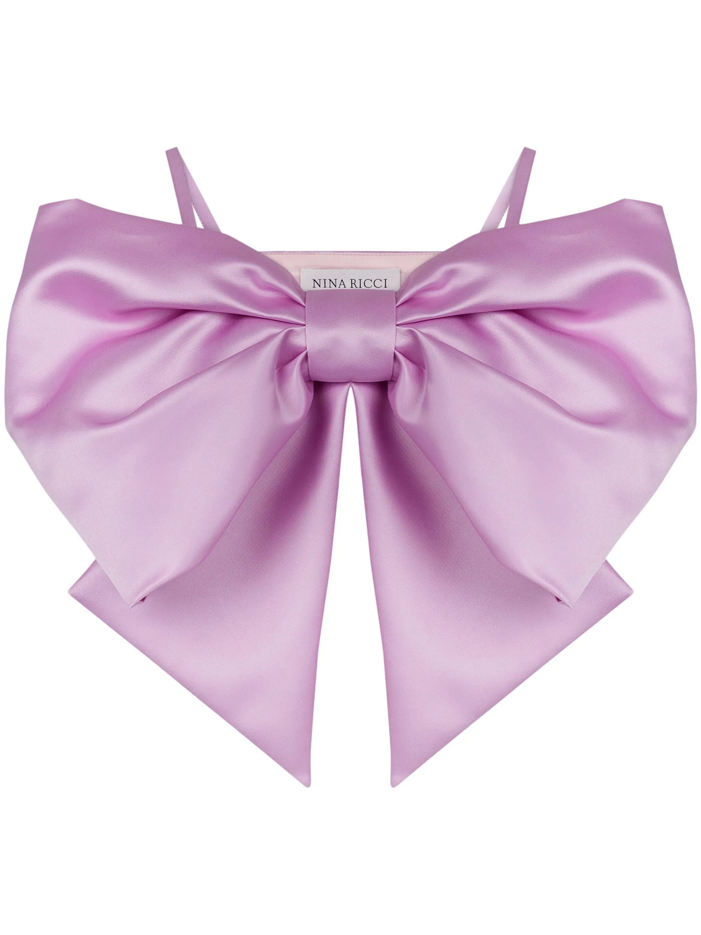 bow-detail satin-finish crop top