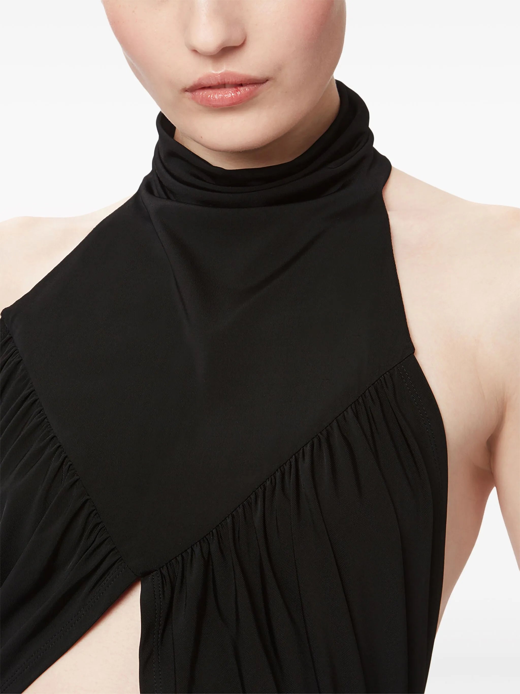 draped halterneck crop top