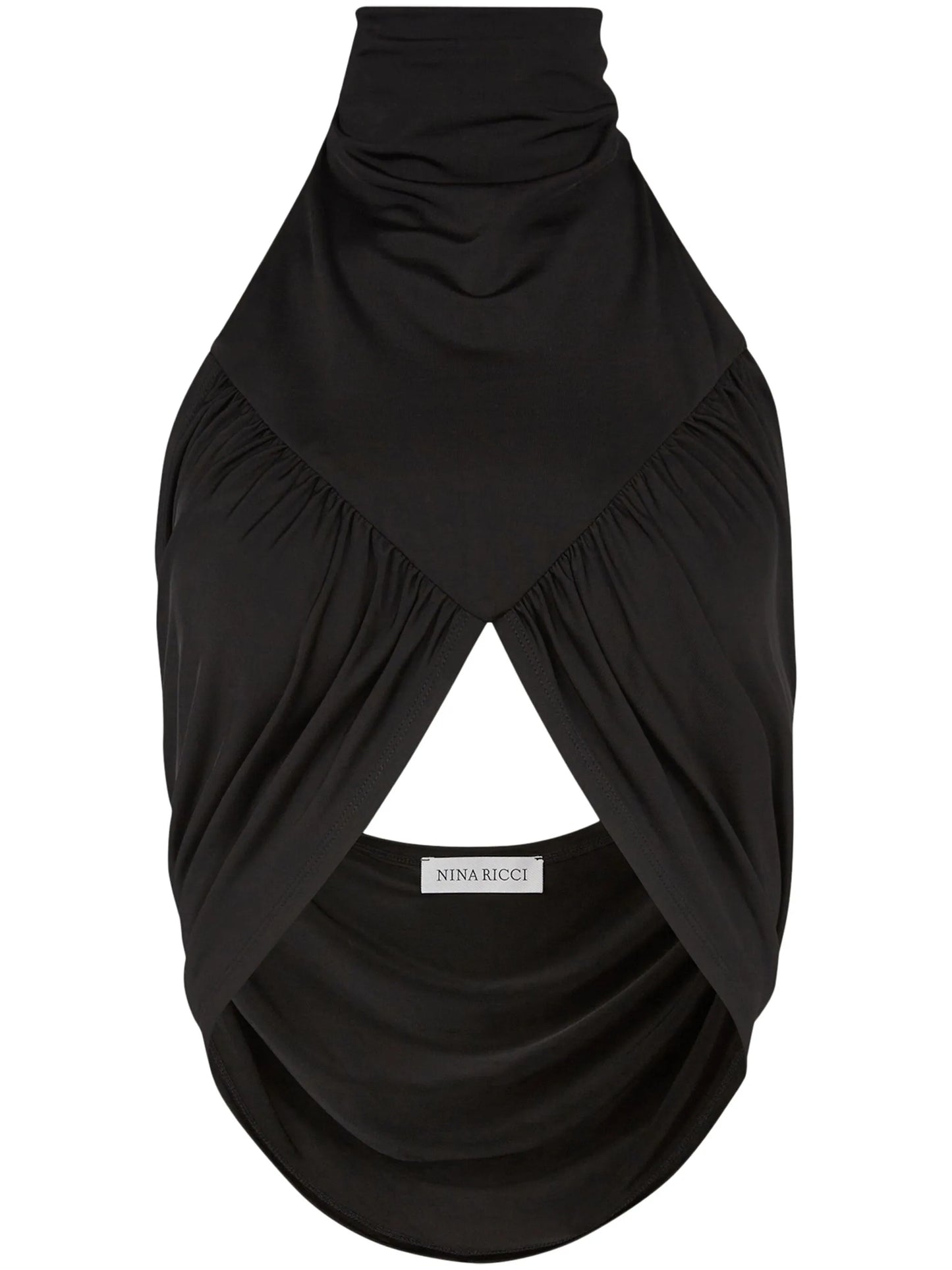 draped halterneck crop top