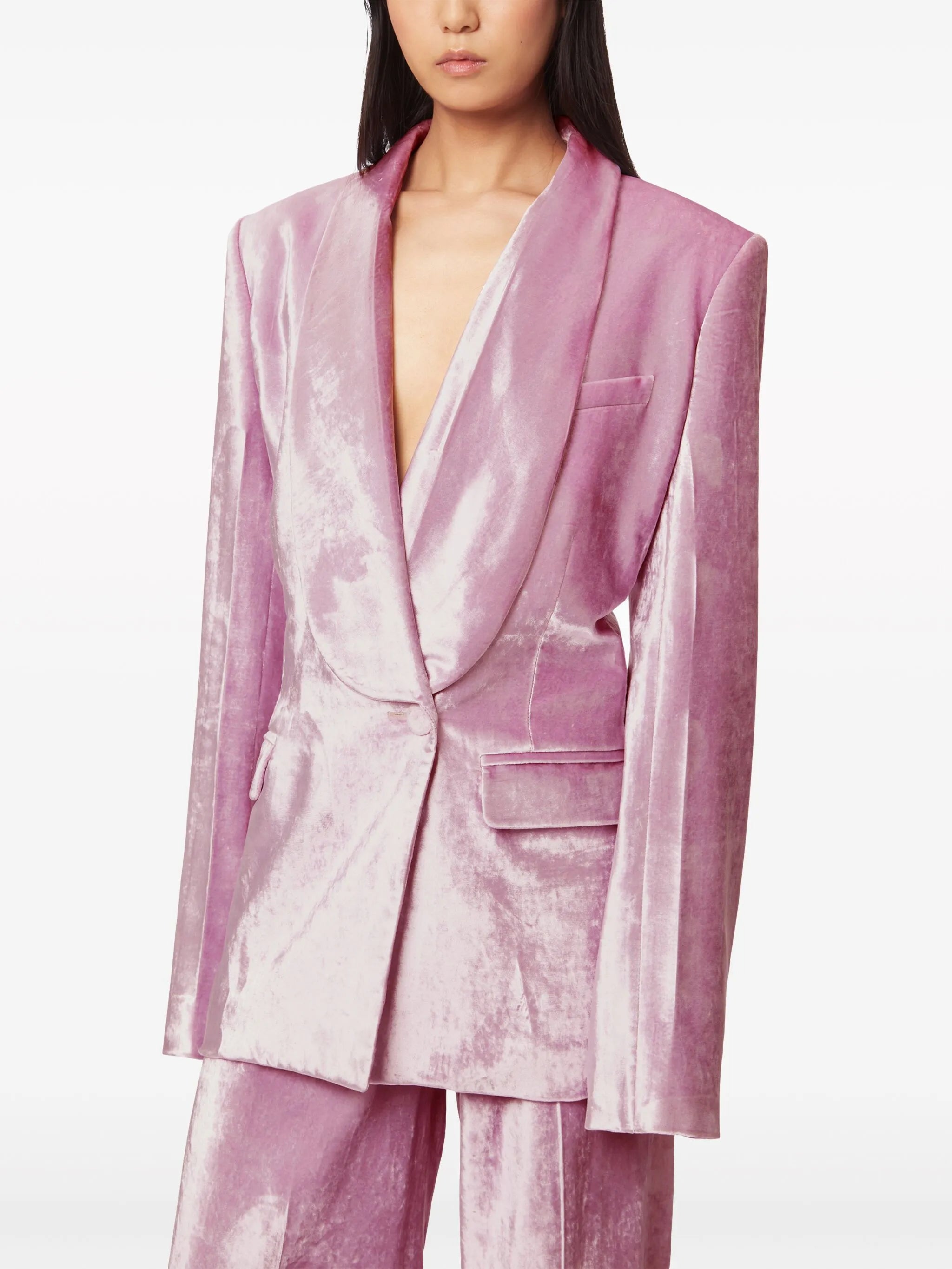velvet single-breasted blazer