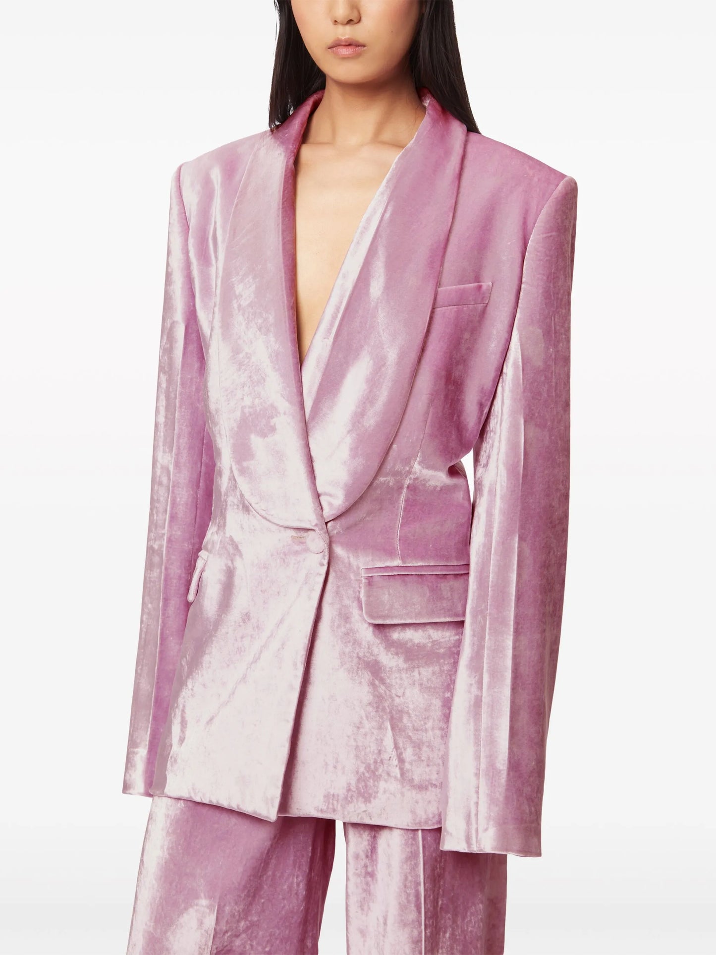 velvet single-breasted blazer