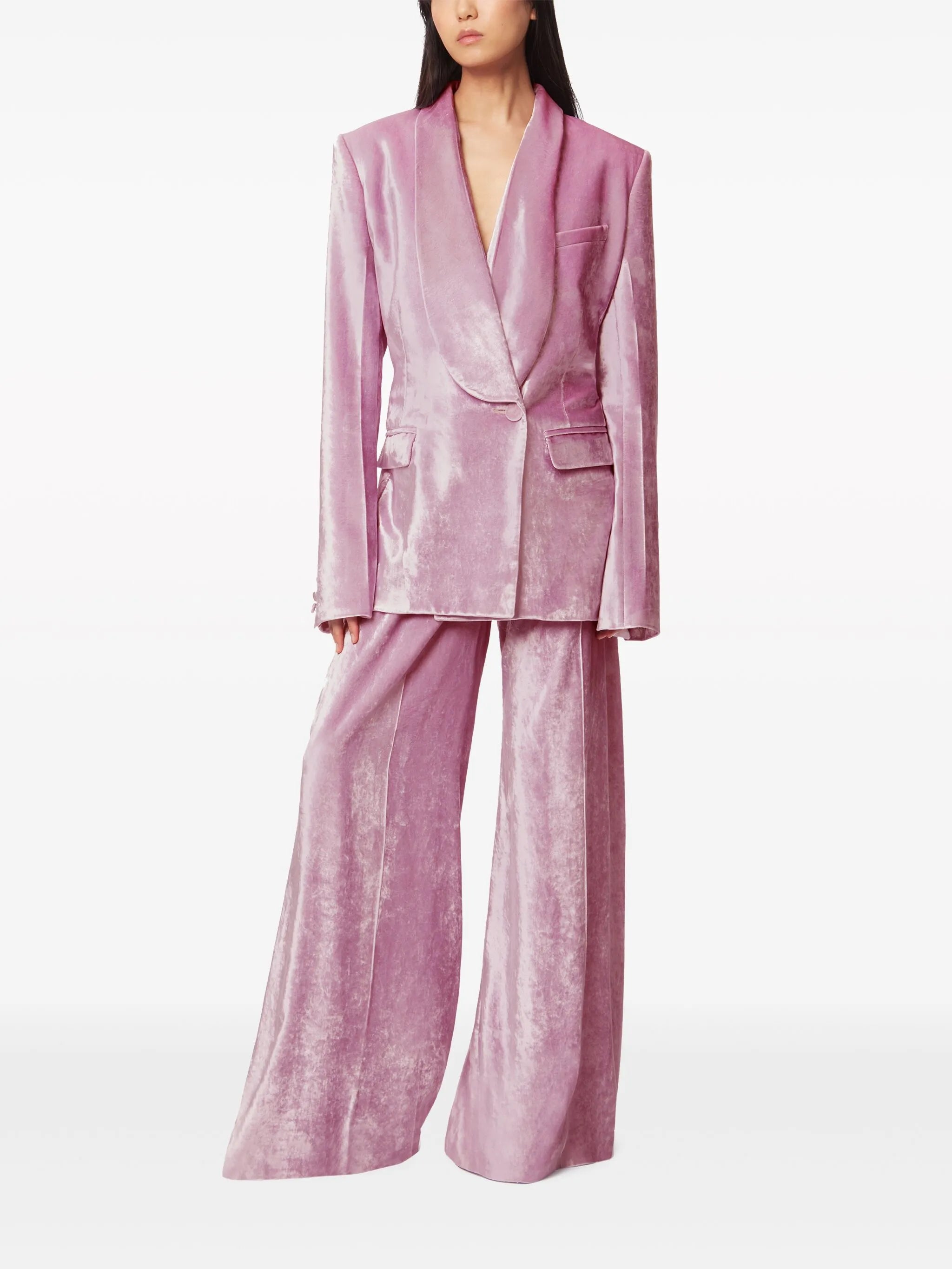 velvet single-breasted blazer