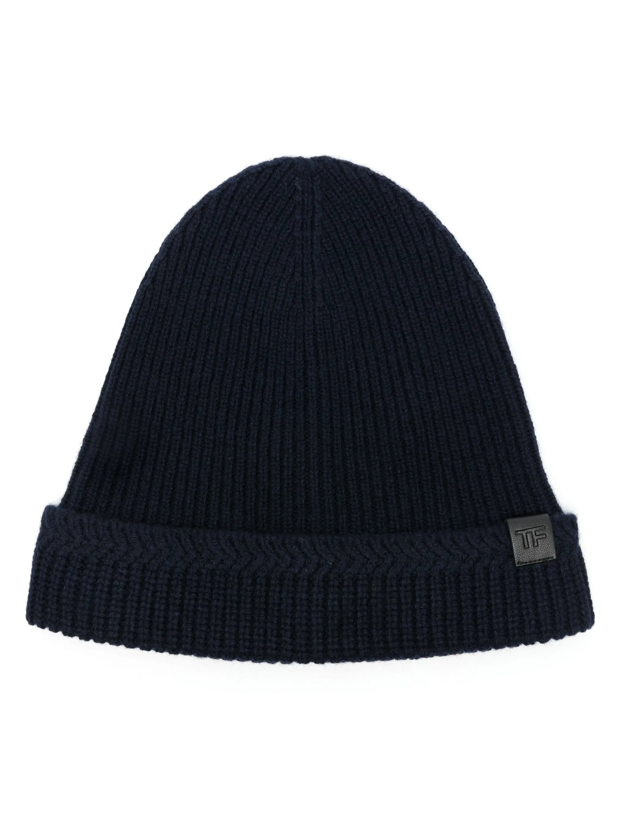 logo-patch ribbed-knit beanie