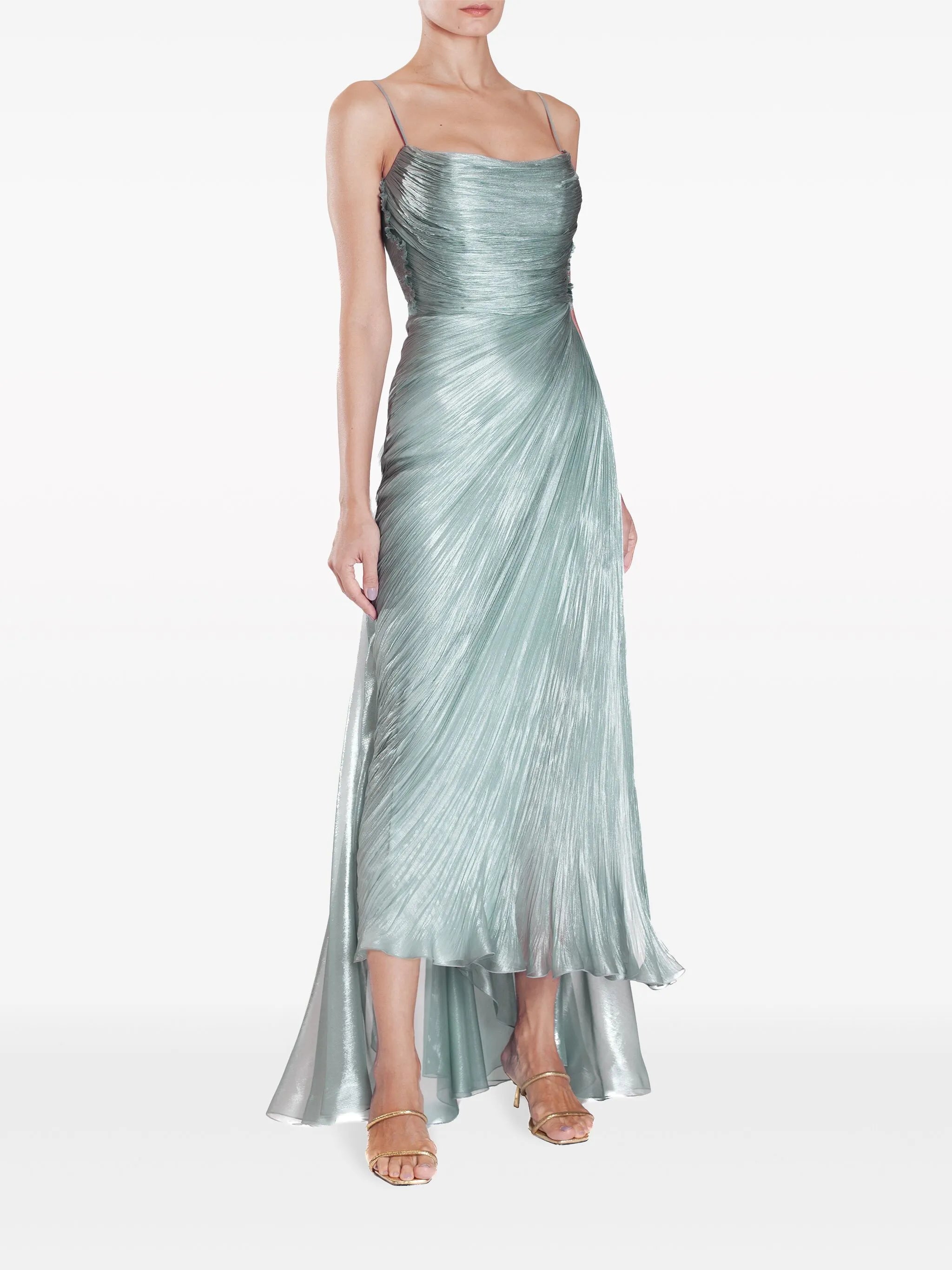 Manon pleated silk gown