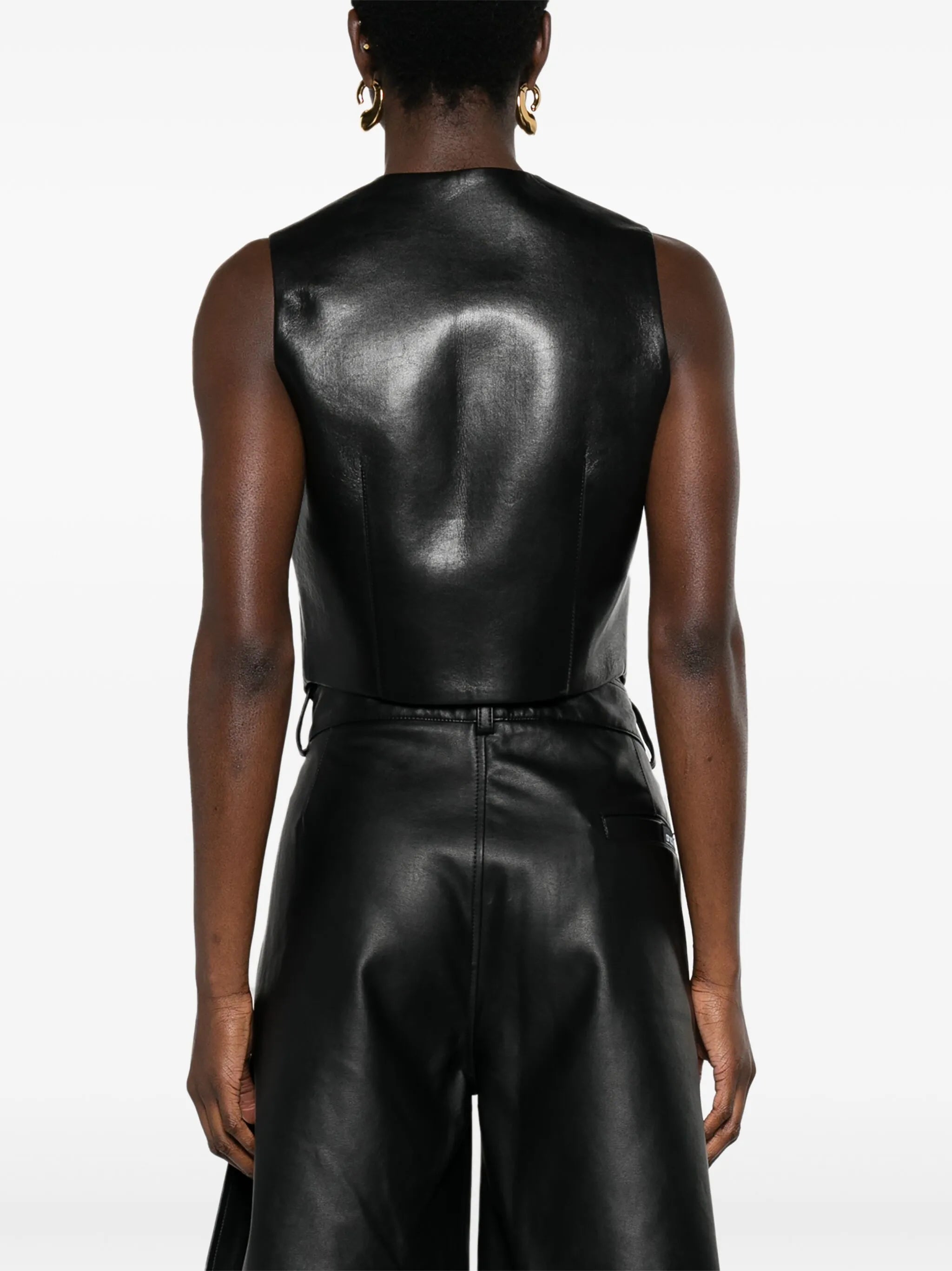 Arnona faux-leather waistcoat