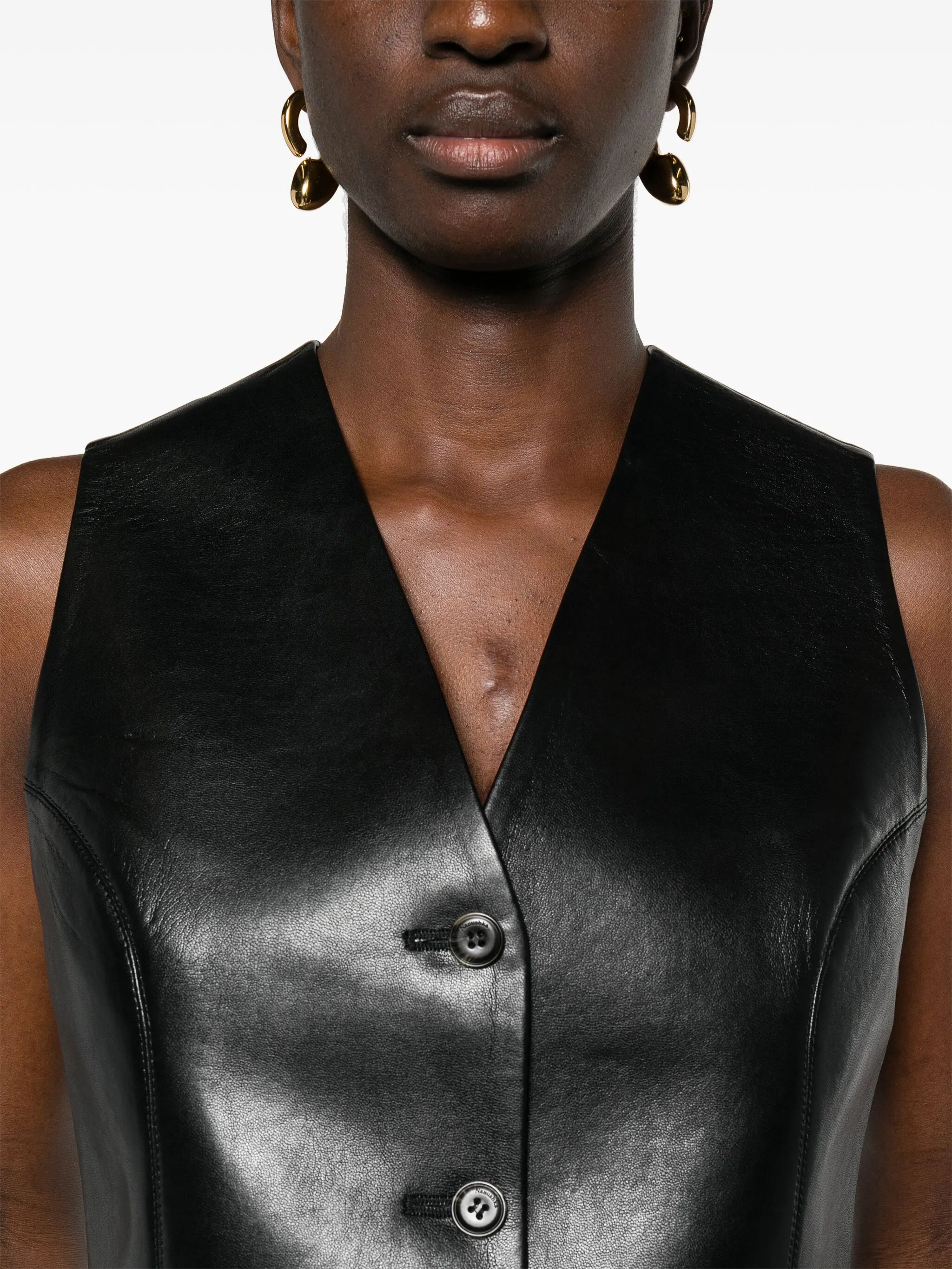 Arnona faux-leather waistcoat