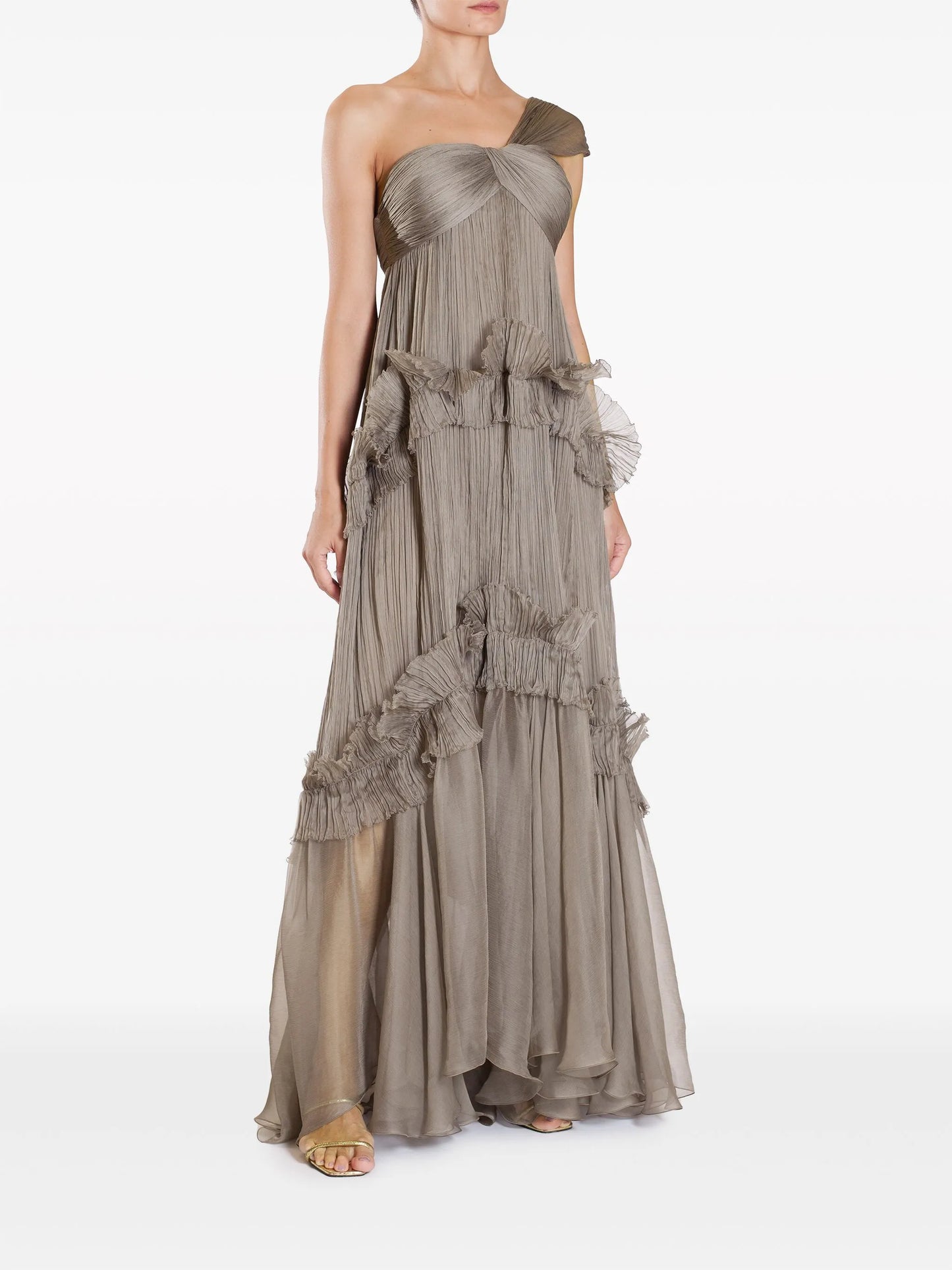 Celestia plissé maxi dress