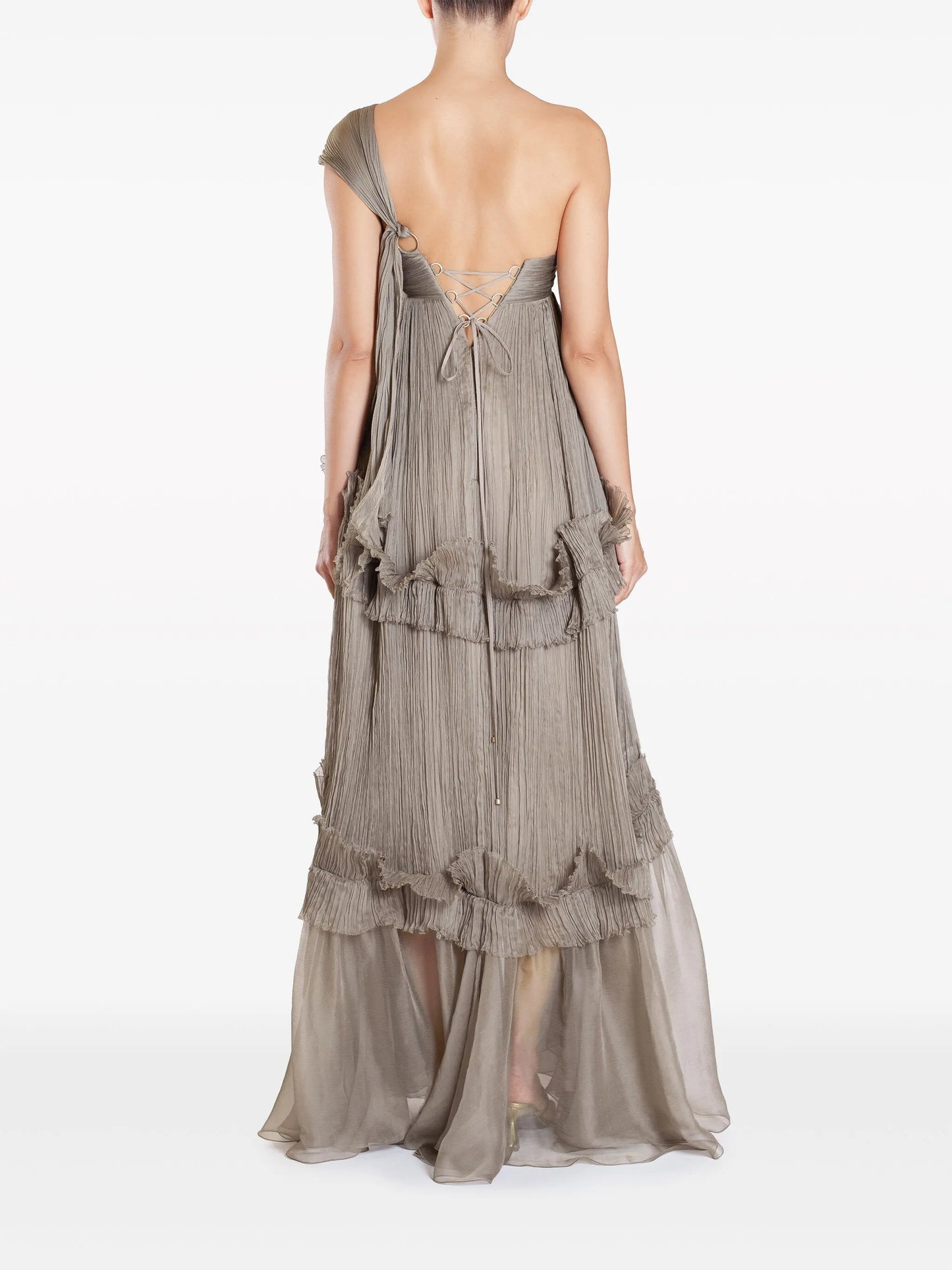 Celestia plissé maxi dress