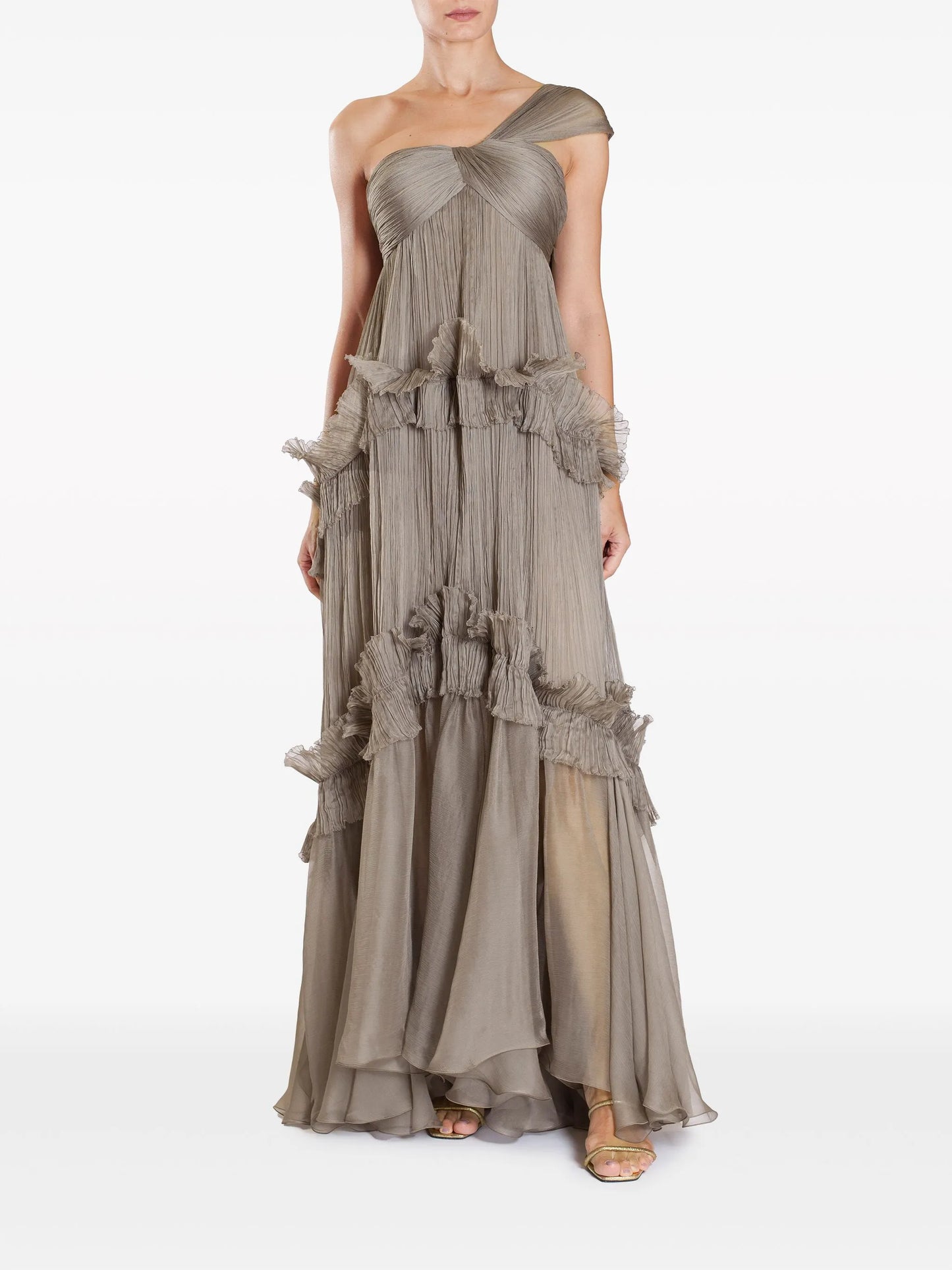 Celestia plissé maxi dress