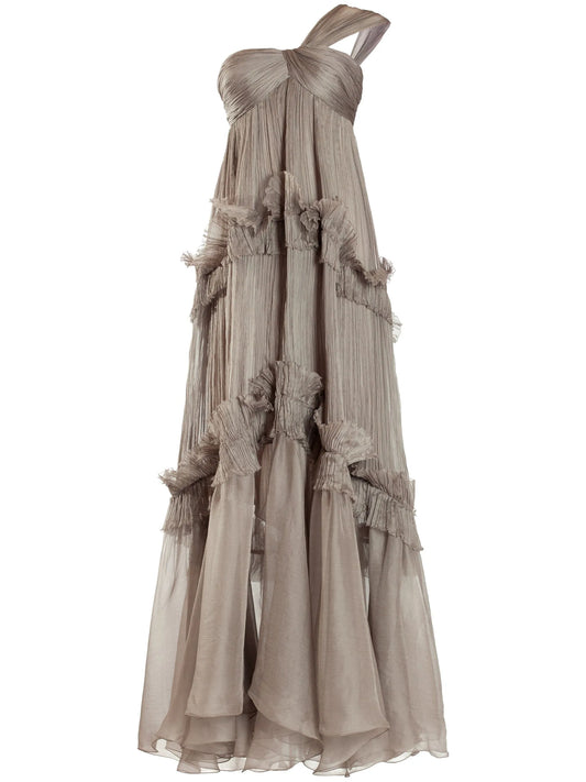 Celestia plissé maxi dress
