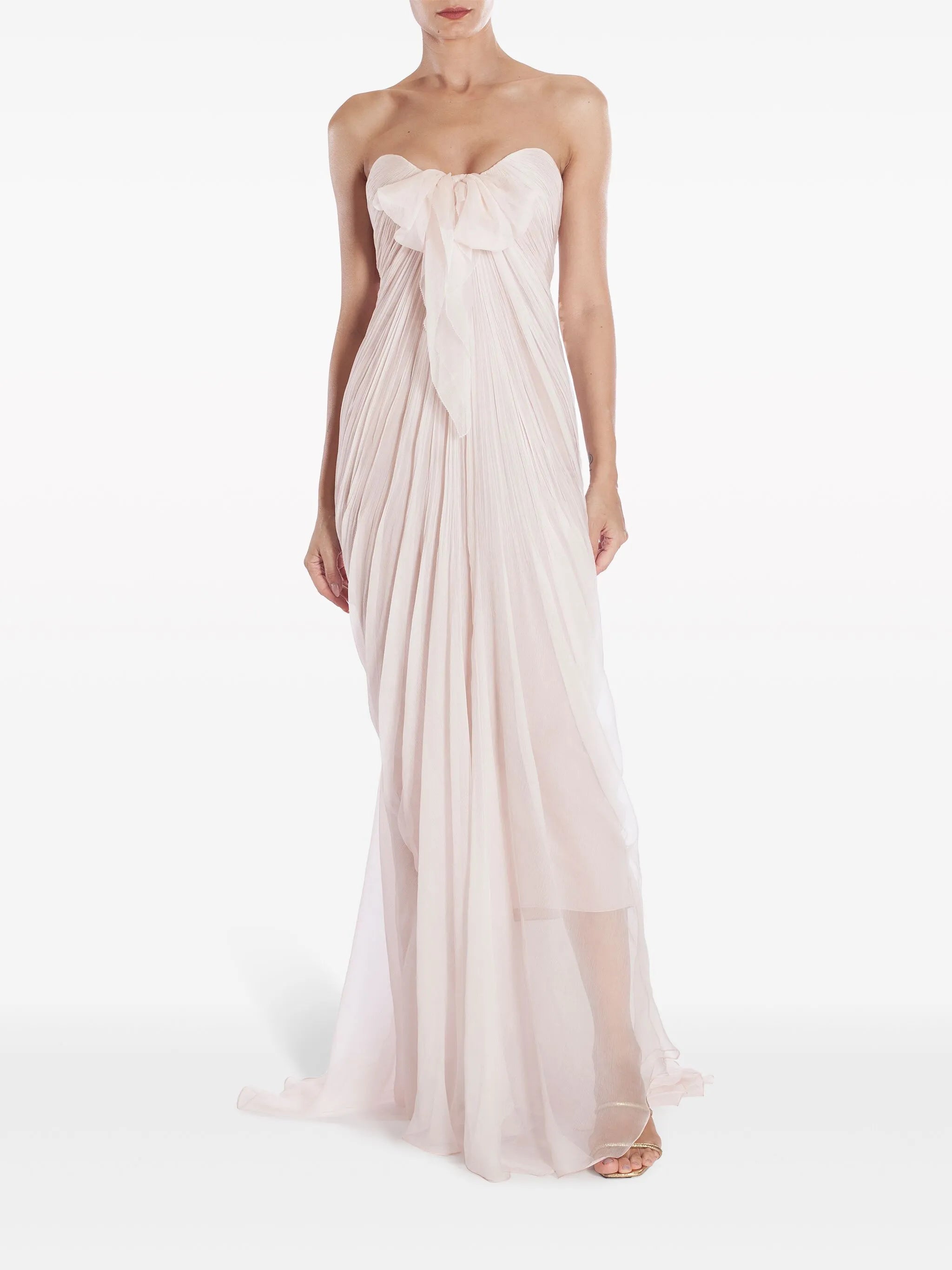 Lyna bow-embellished gown