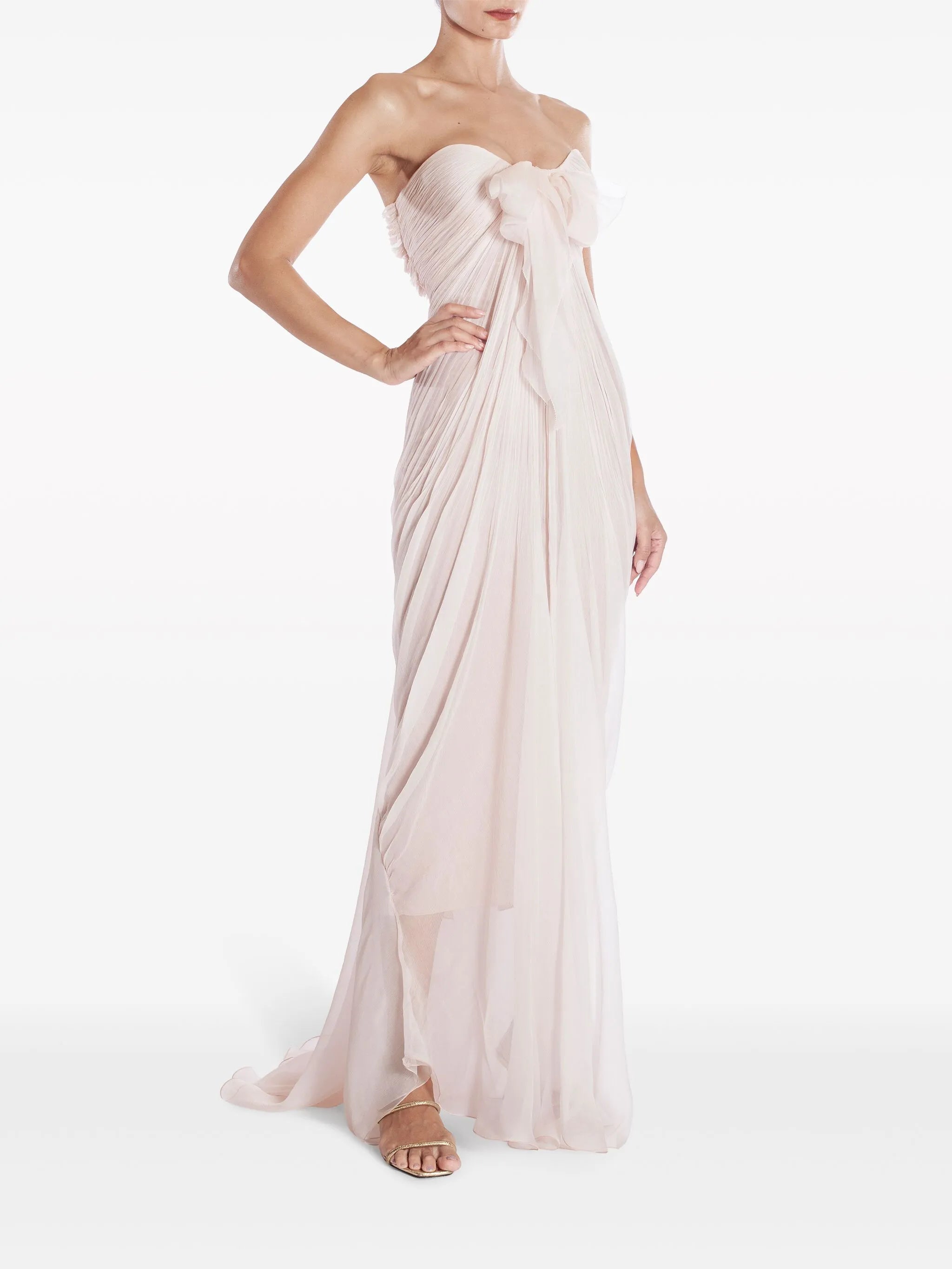 Lyna bow-embellished gown