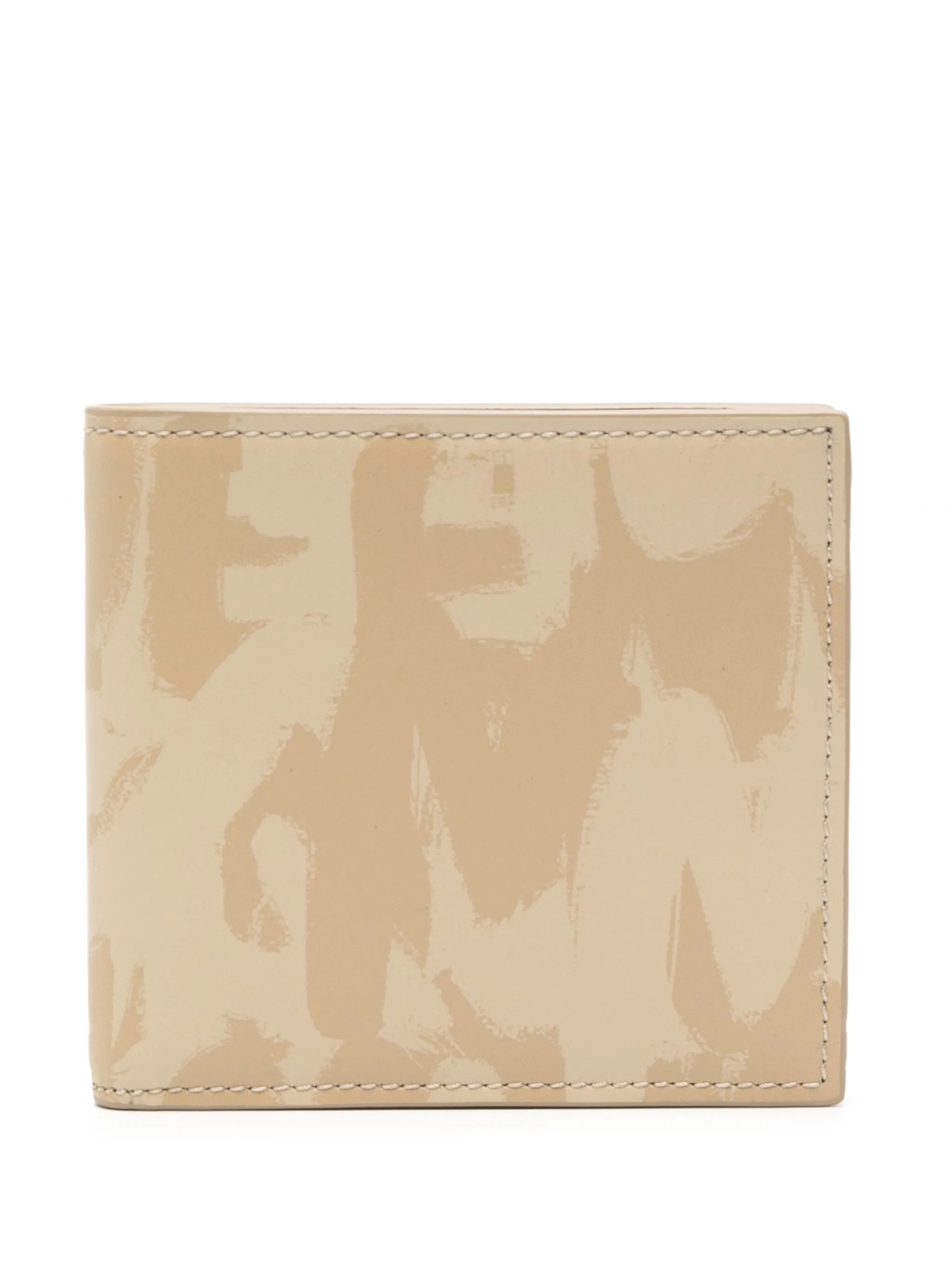 Graffiti-print leather cardholder