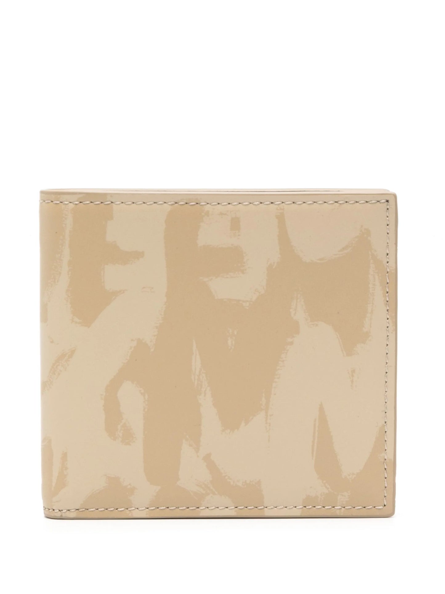 Graffiti-print leather cardholder