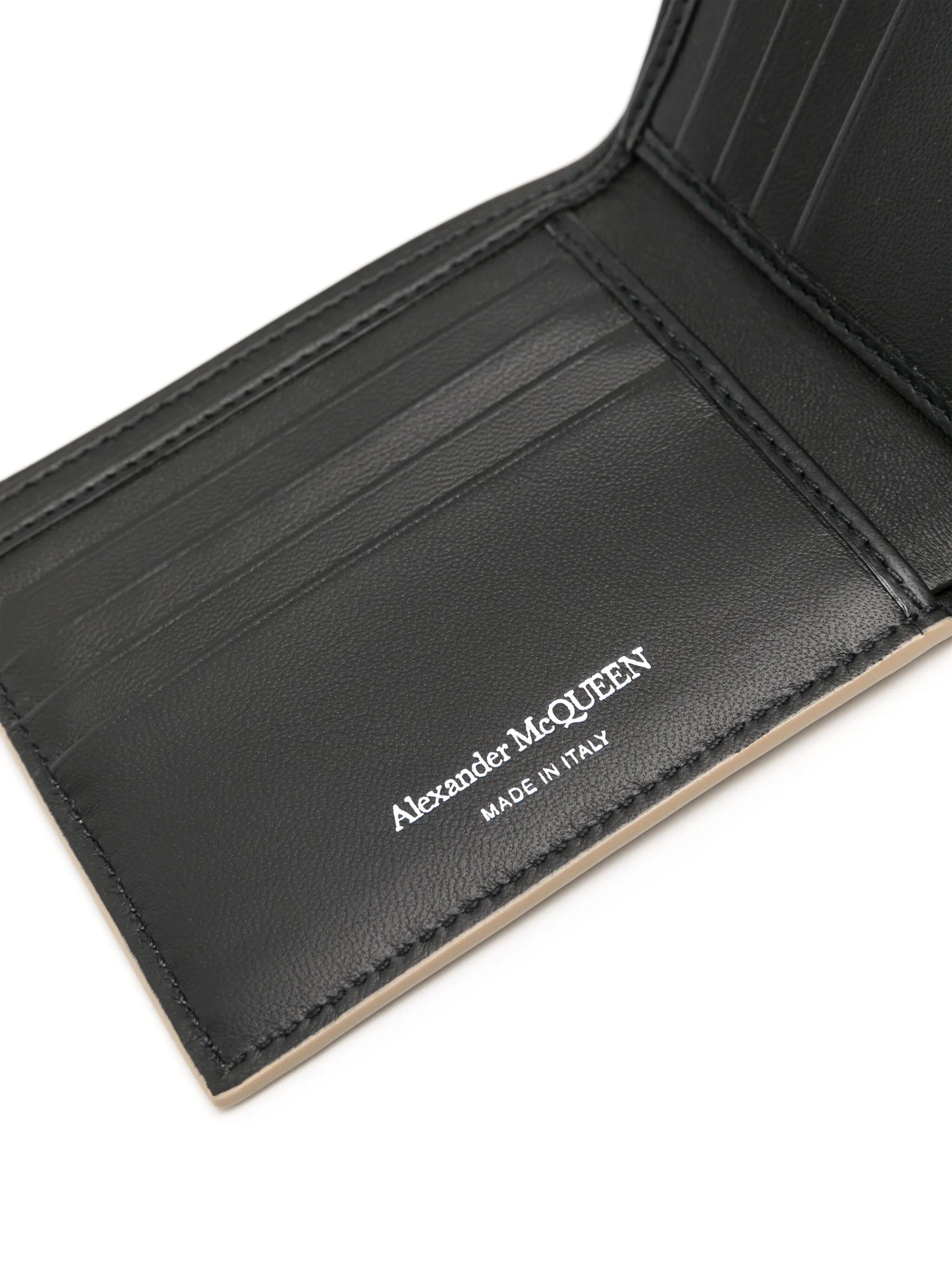 Graffiti-print leather cardholder