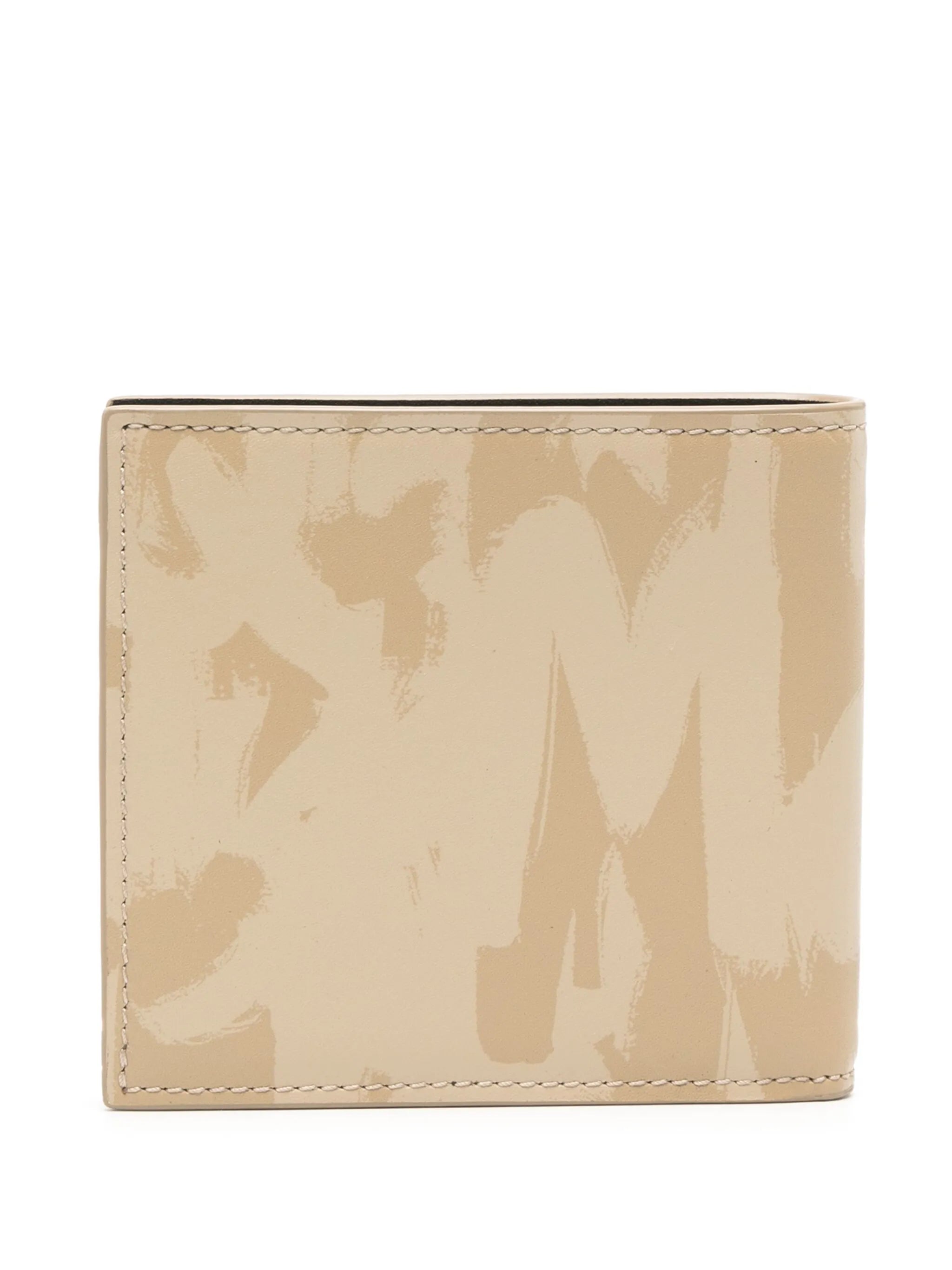 Graffiti-print leather cardholder