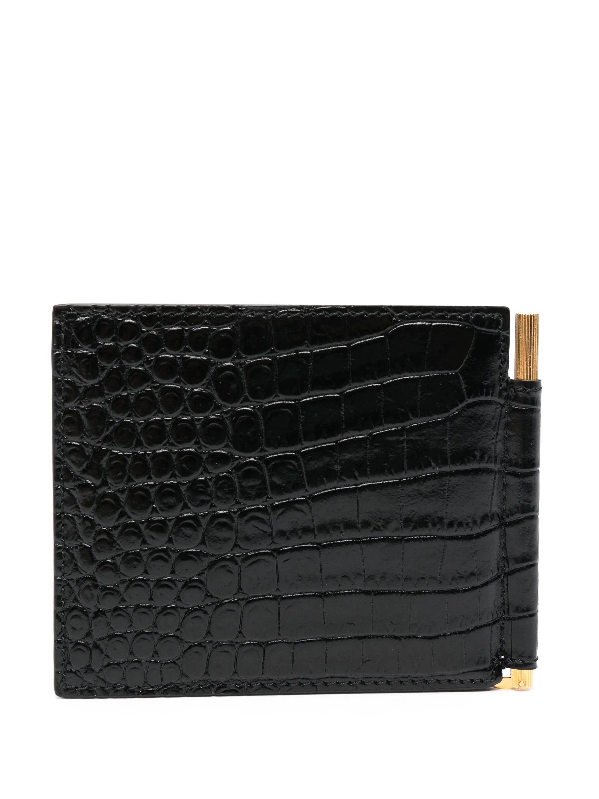 logo-plaque leather cardholder