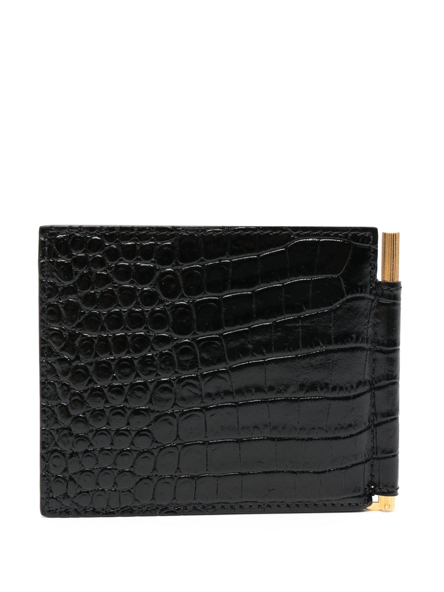 logo-plaque leather cardholder