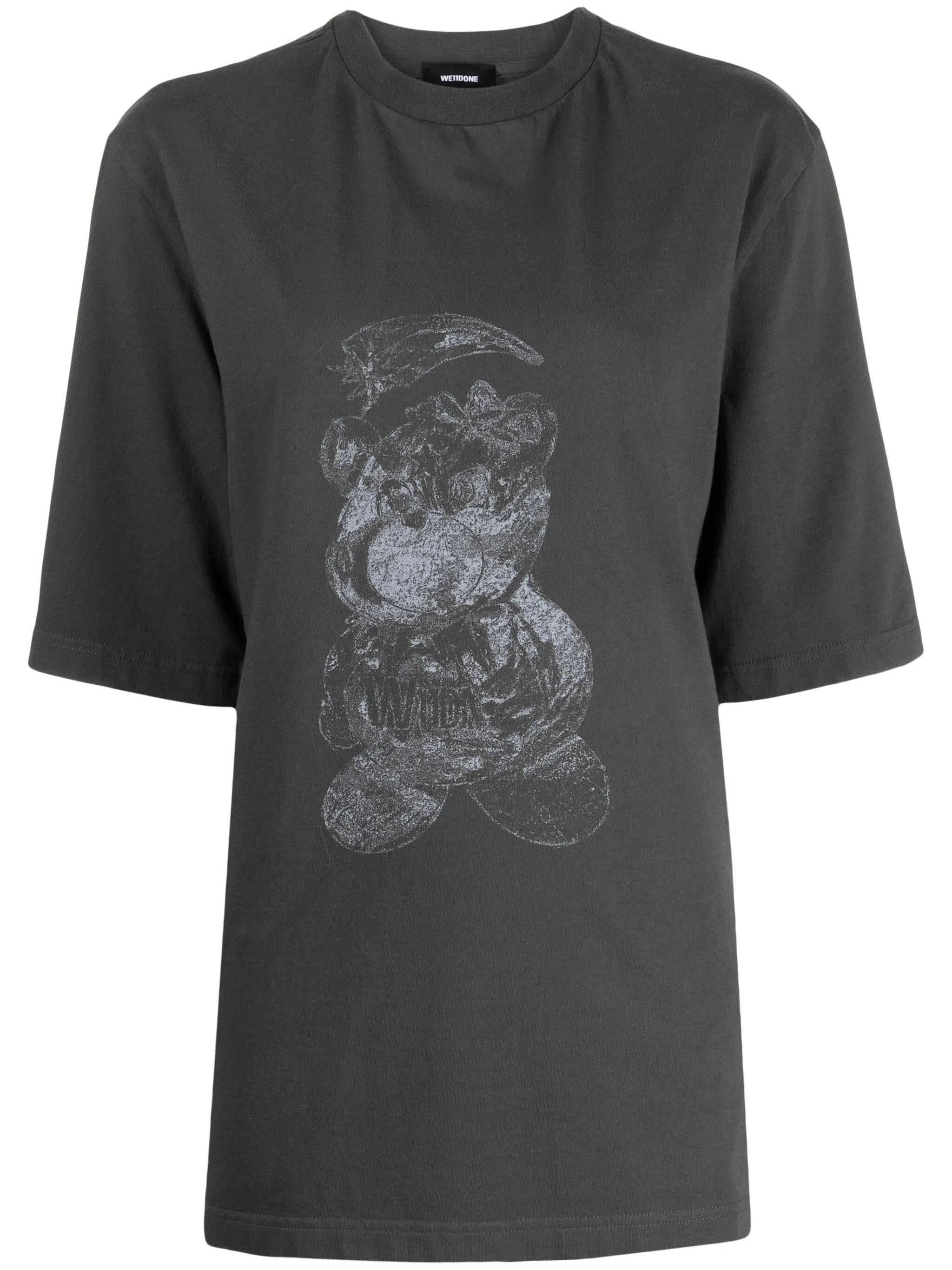 bear-print cotton T-shirt