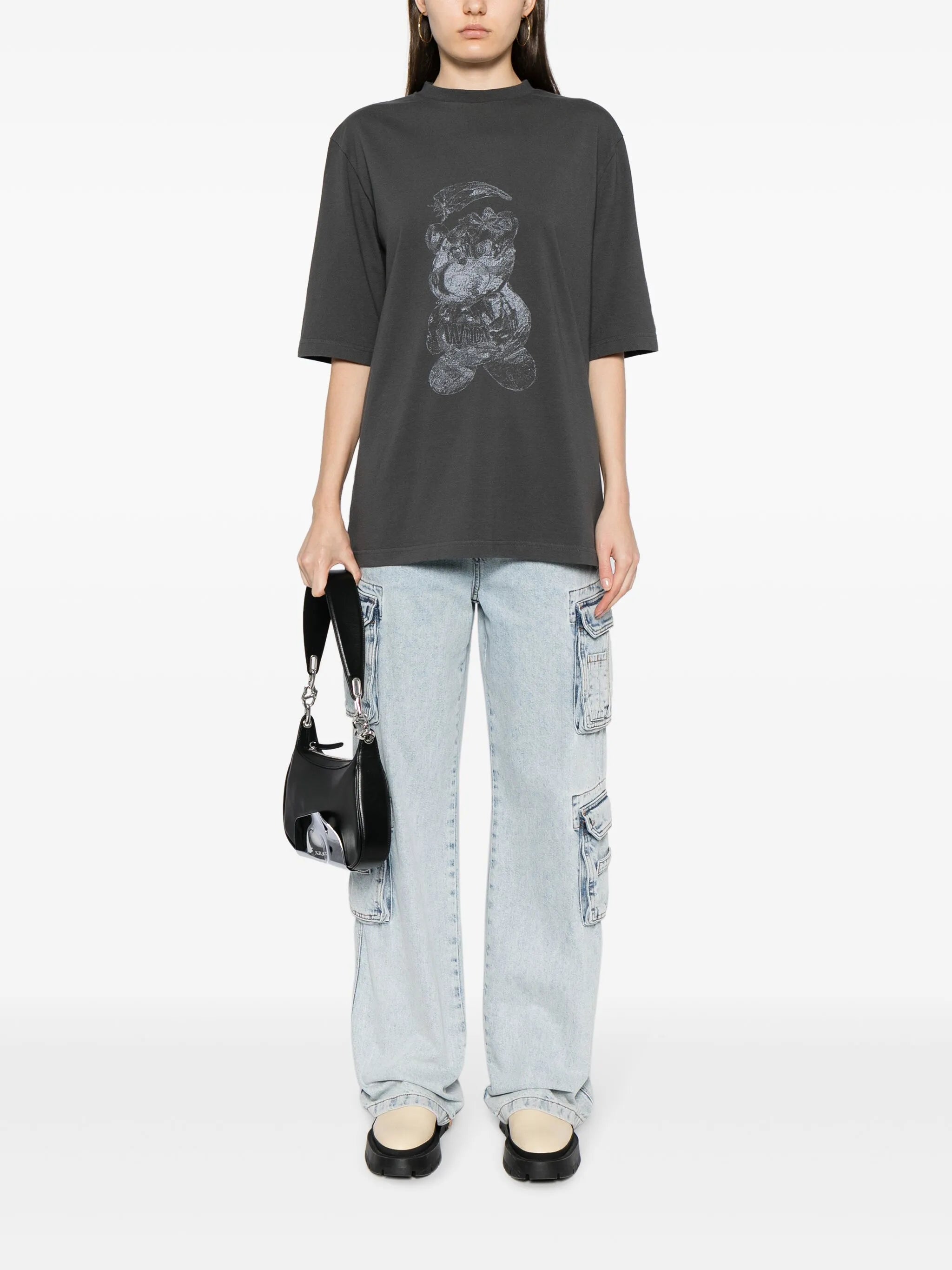 bear-print cotton T-shirt