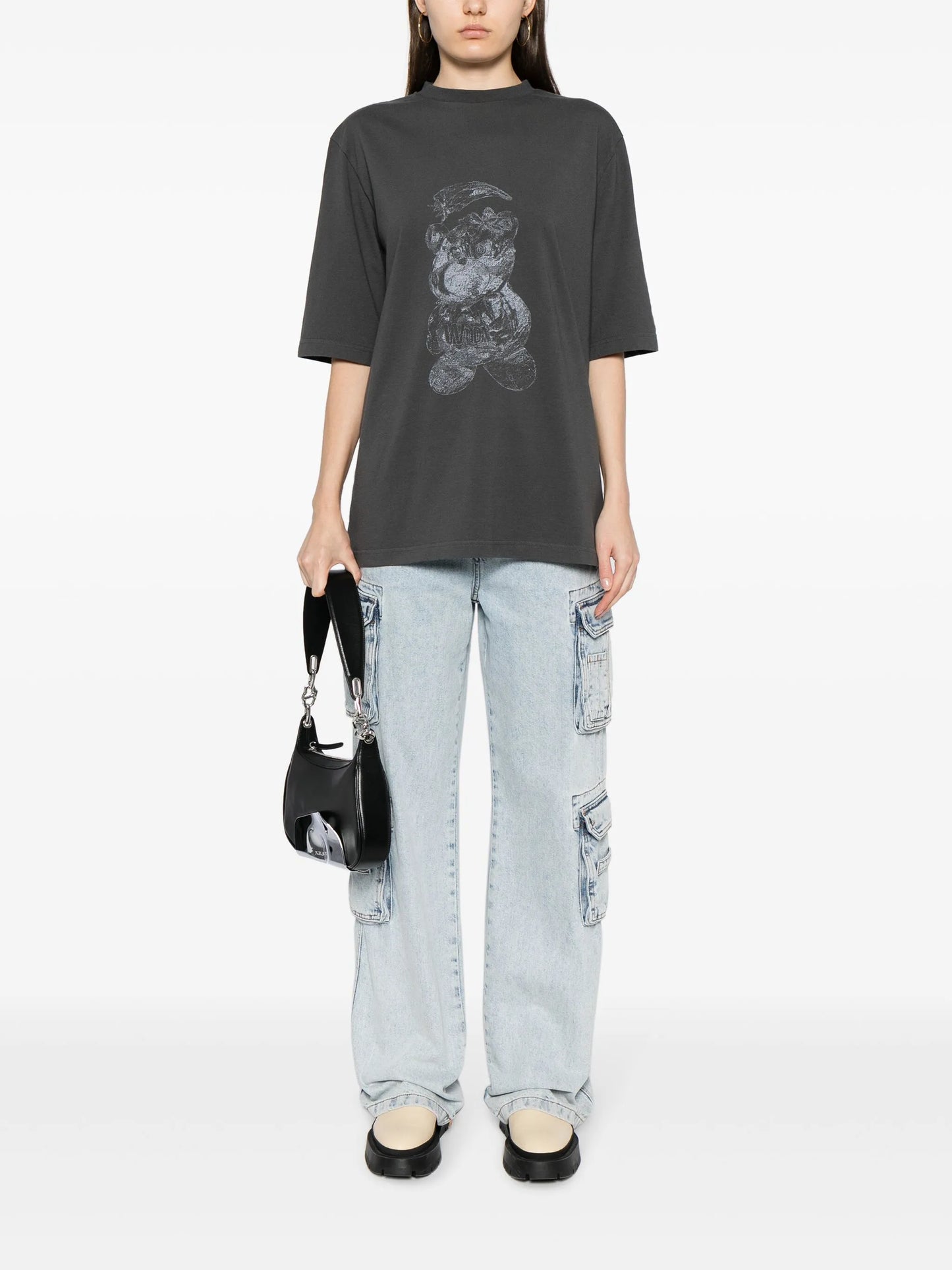 bear-print cotton T-shirt