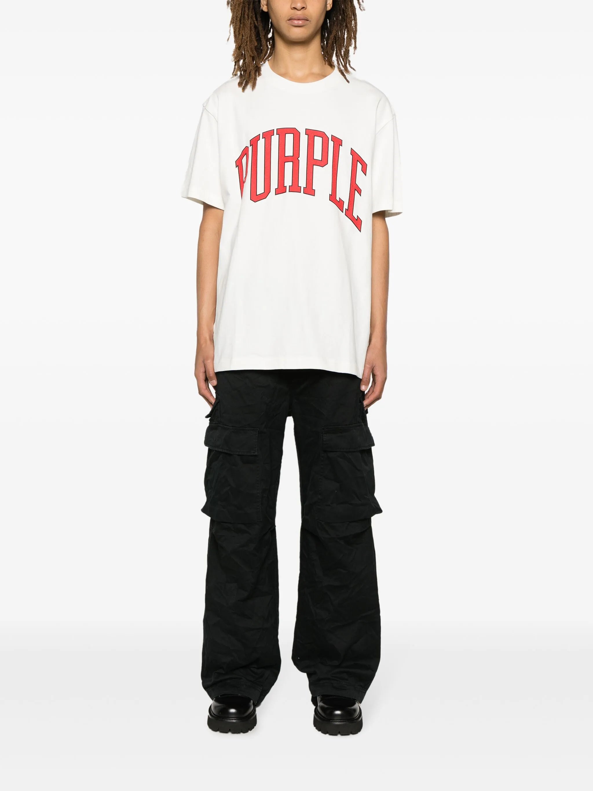 Collegiate logo-flocked T-shirt