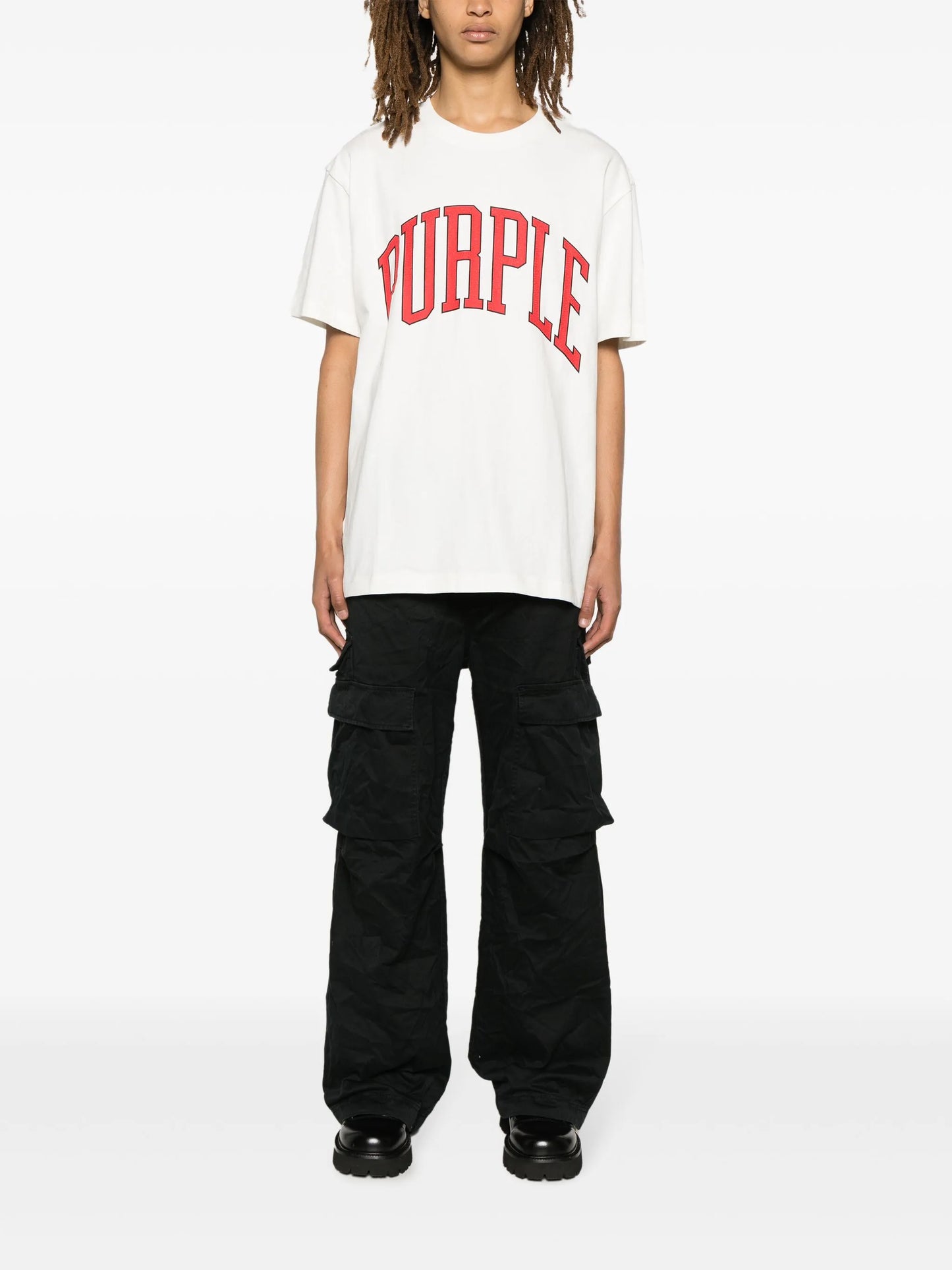 Collegiate logo-flocked T-shirt