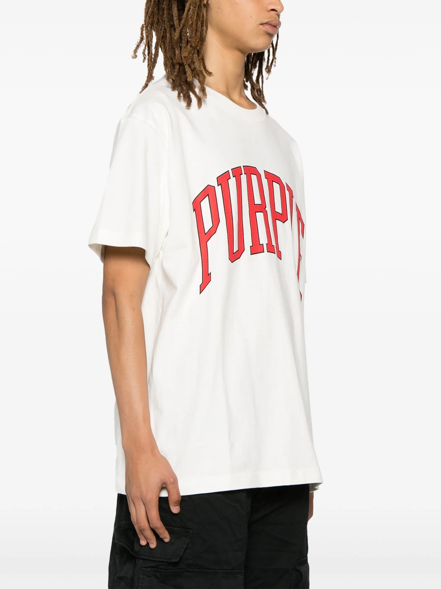Collegiate logo-flocked T-shirt