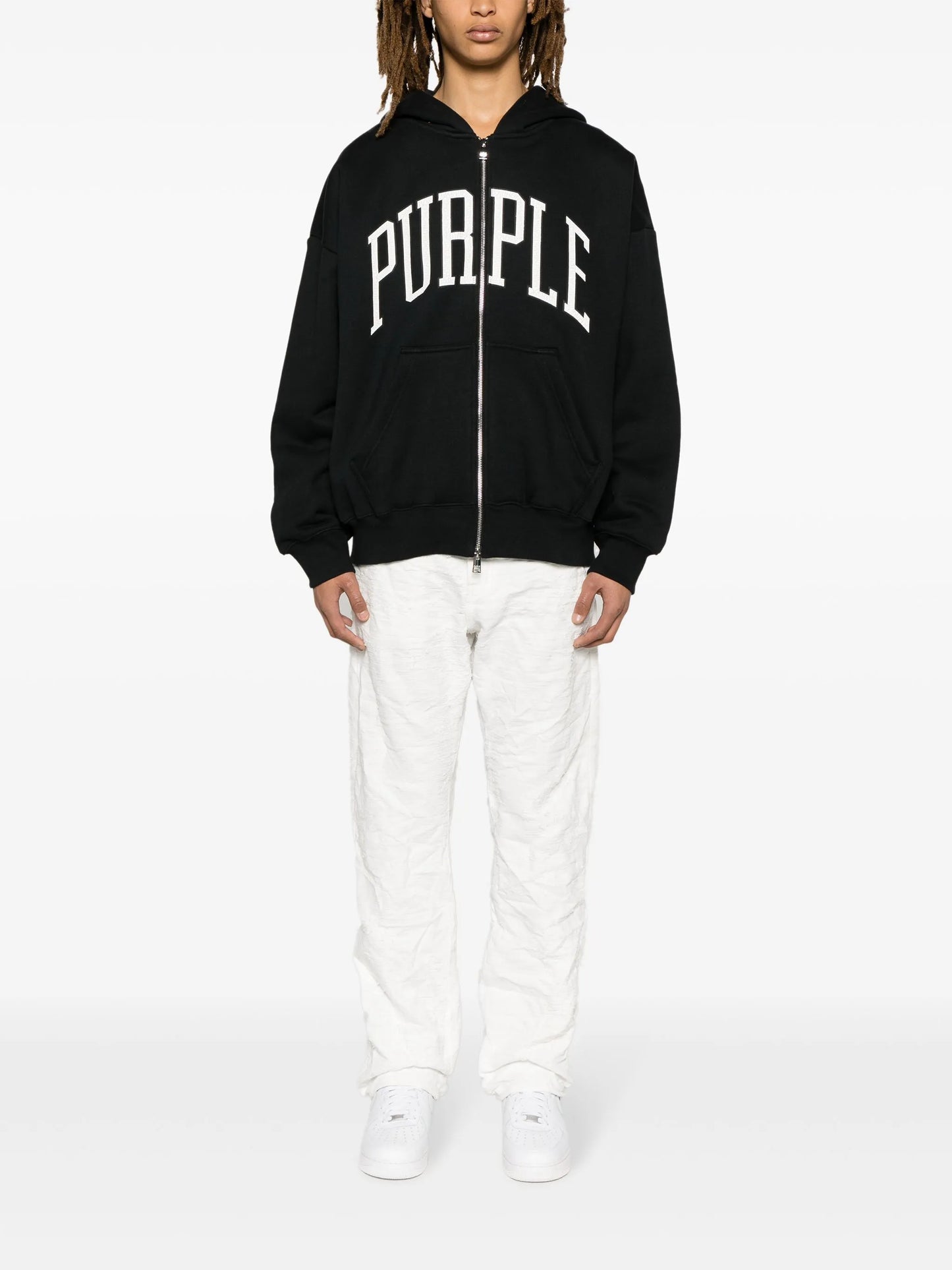 logo-print cotton hoodie