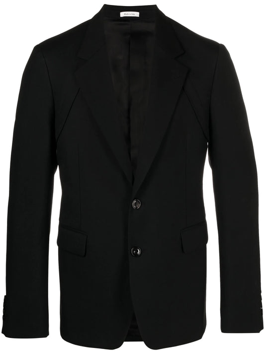 single-breasted twill blazer