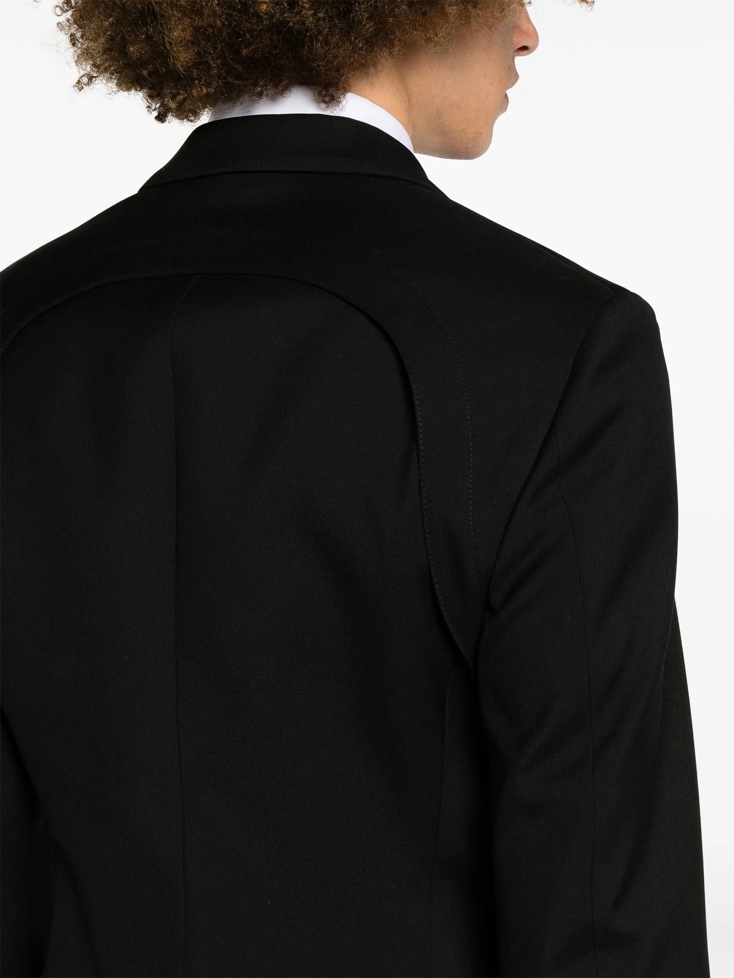 single-breasted twill blazer