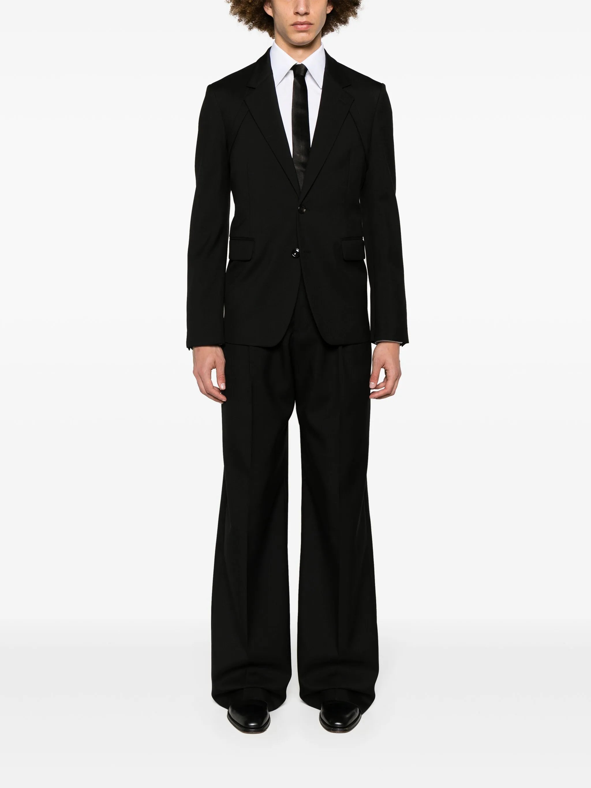 single-breasted twill blazer