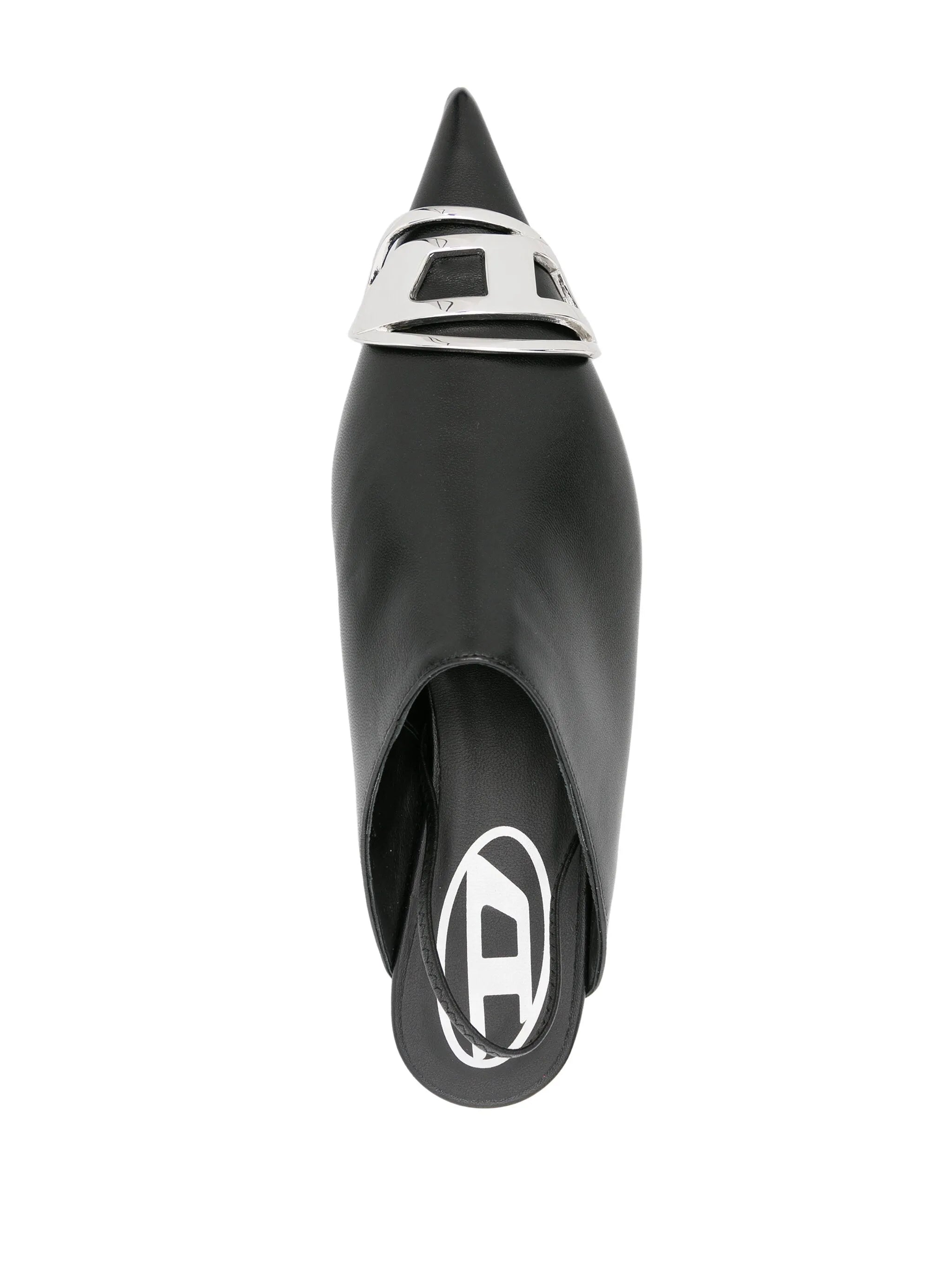 logo-plaque leather pumps