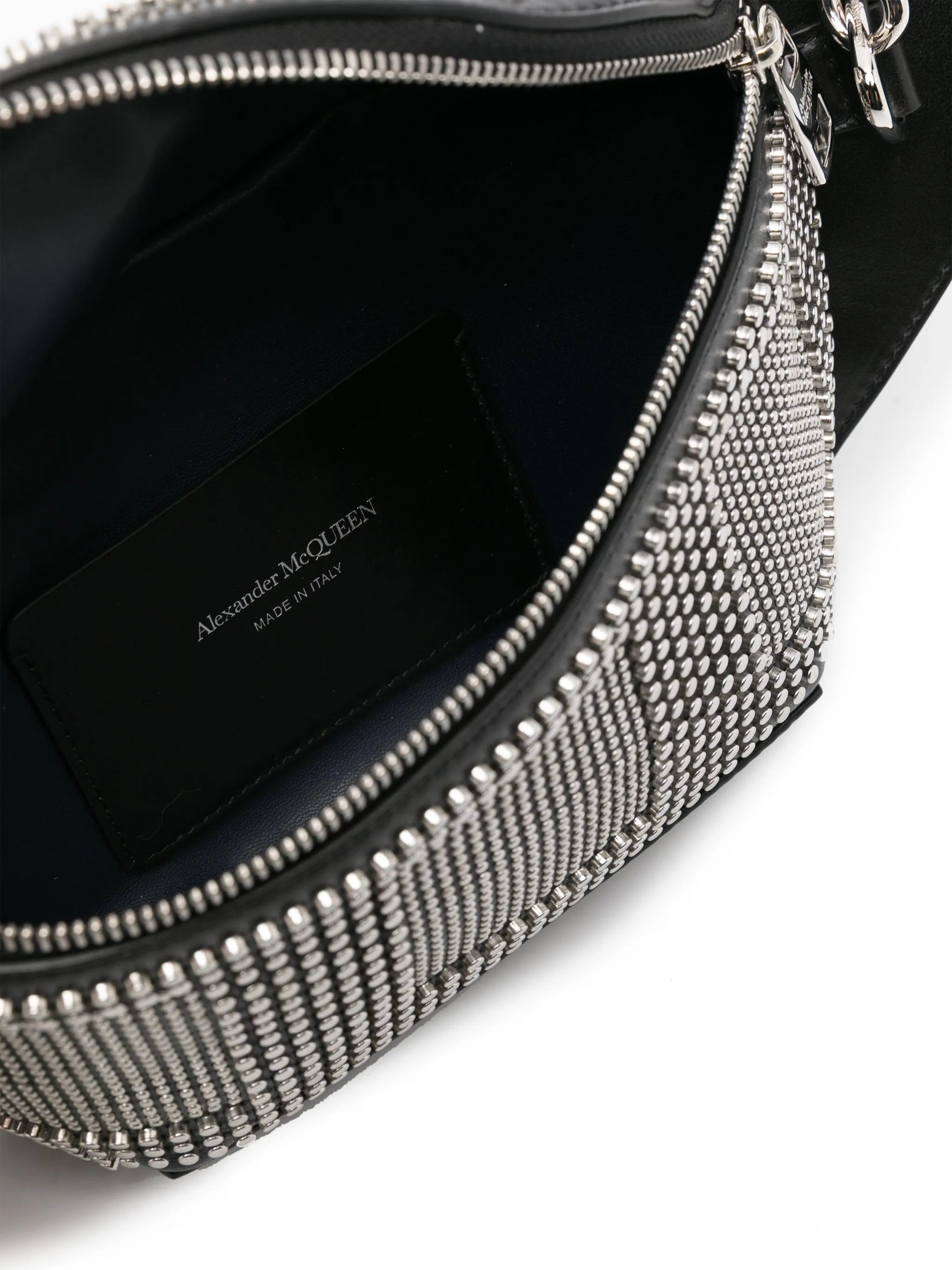 stud-embellished leather messenger bag