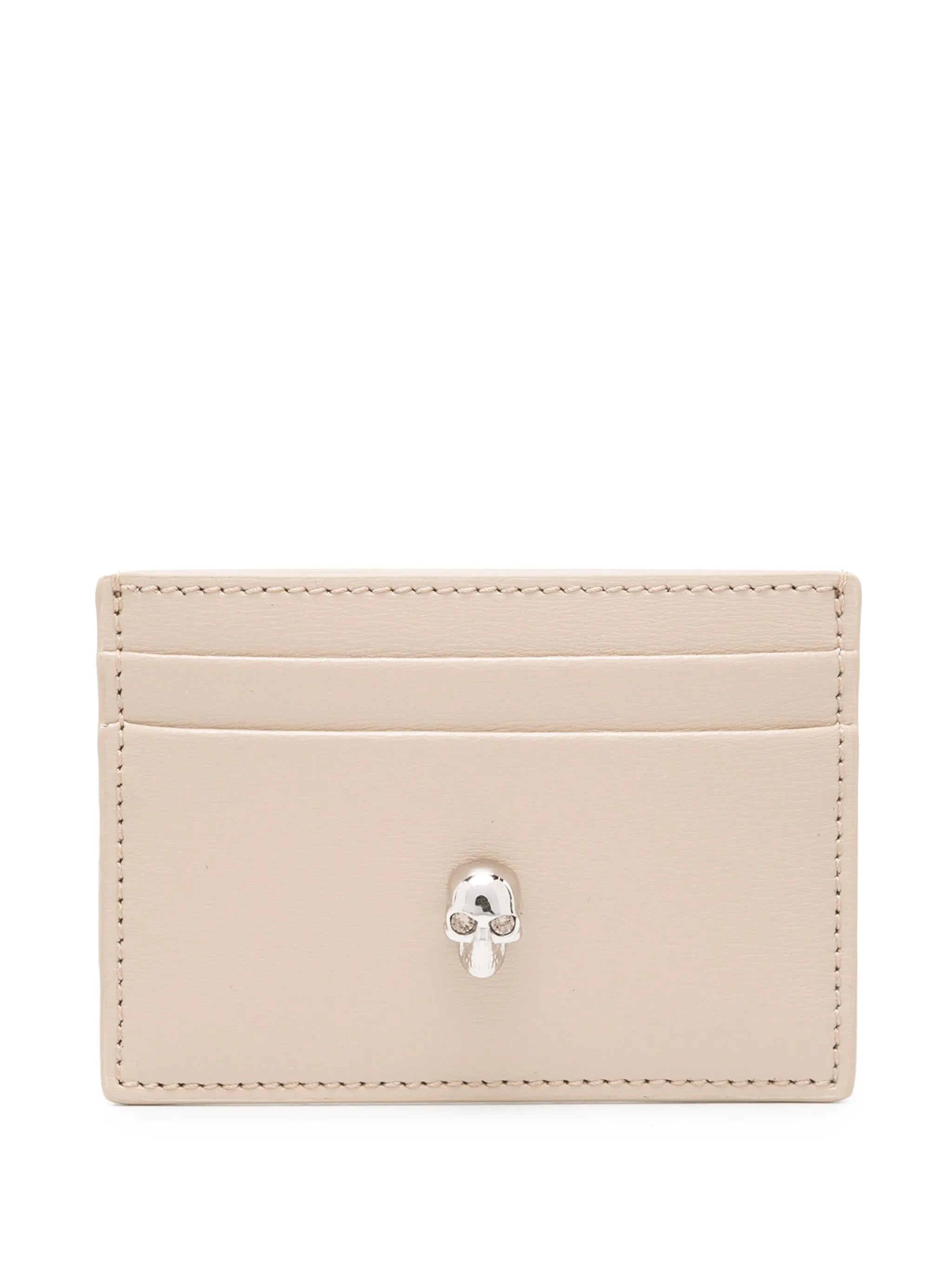 Skull leather card holder