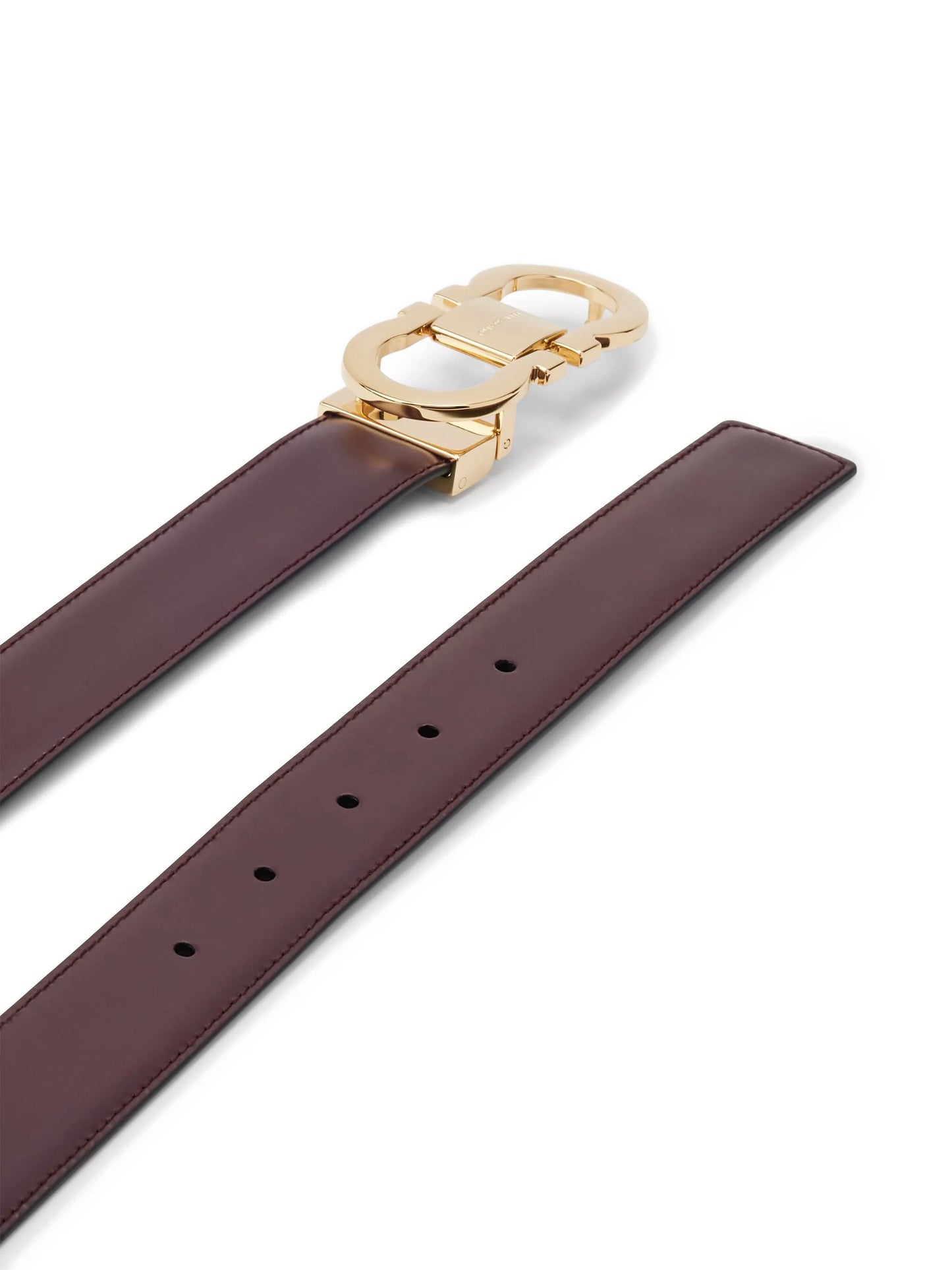 Gancini leather belt