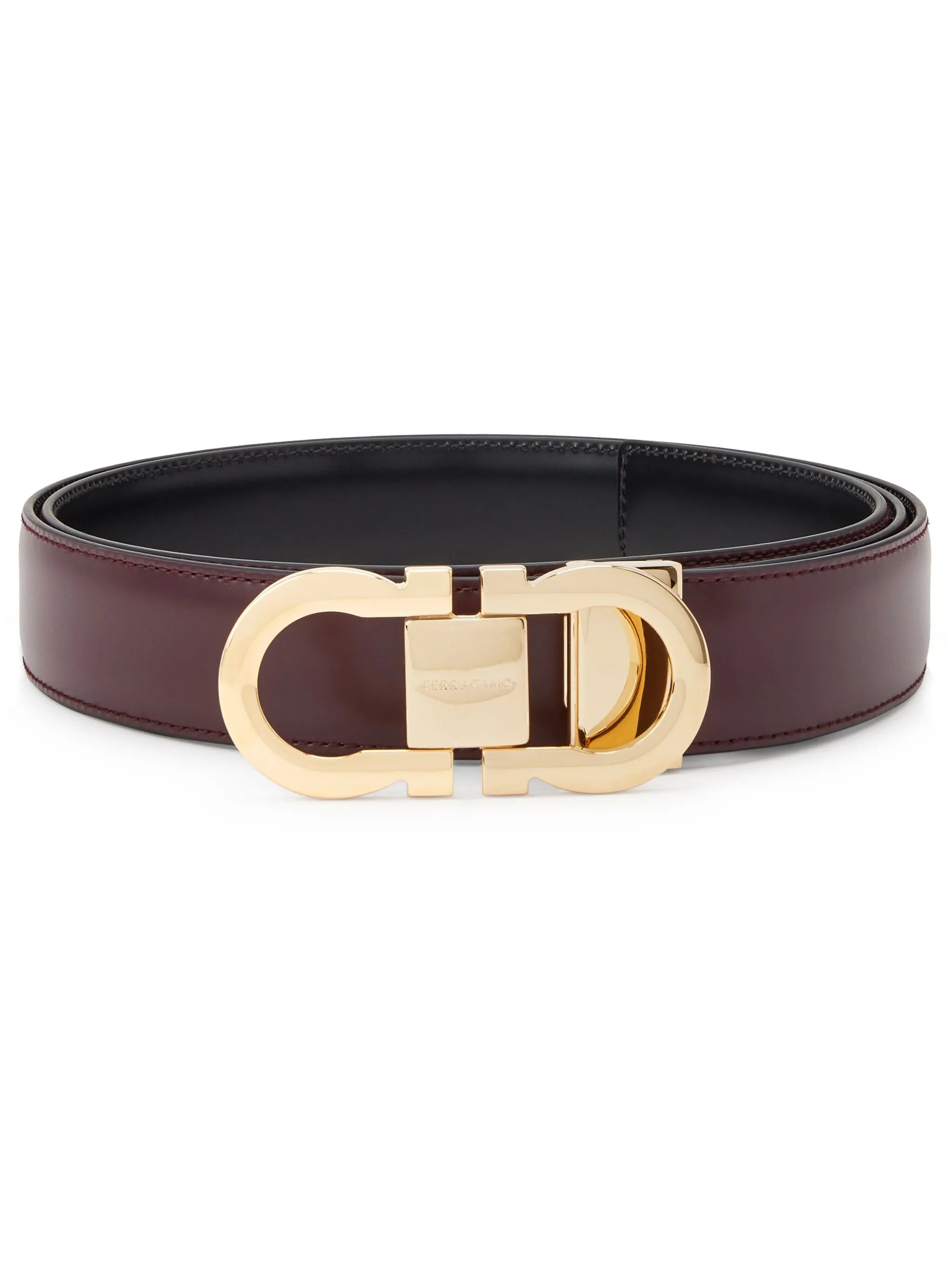 Gancini leather belt