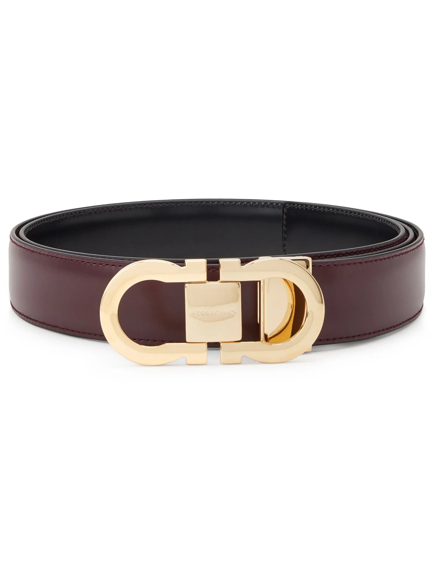 Gancini leather belt