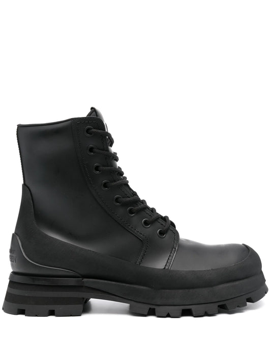 lace-up leather boots