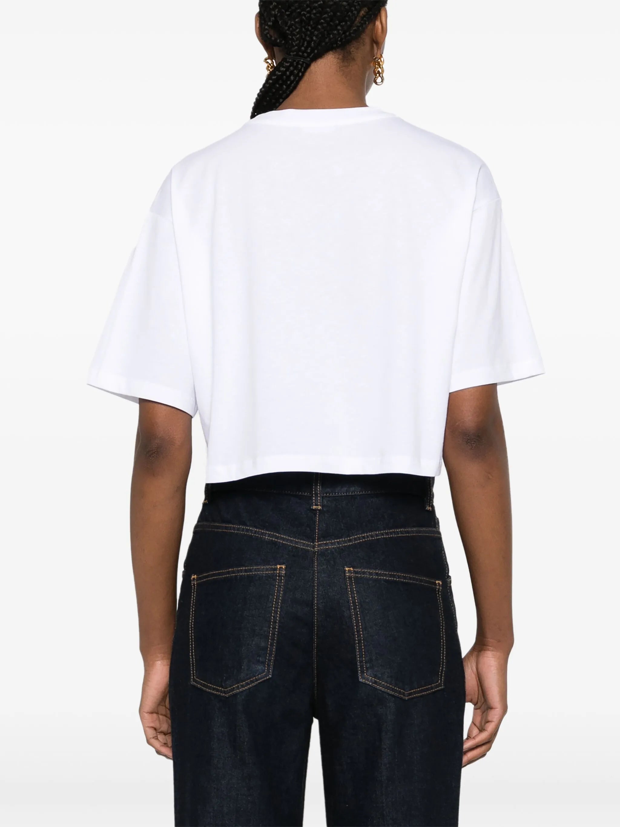 logo-appliqué cropped T-shirt