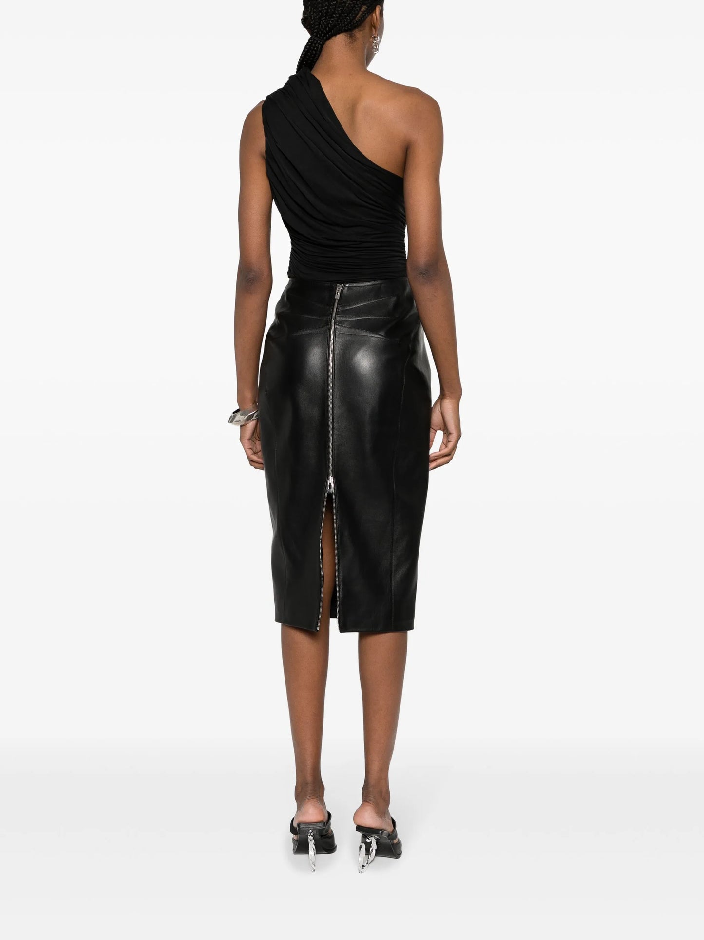 leather midi skirt