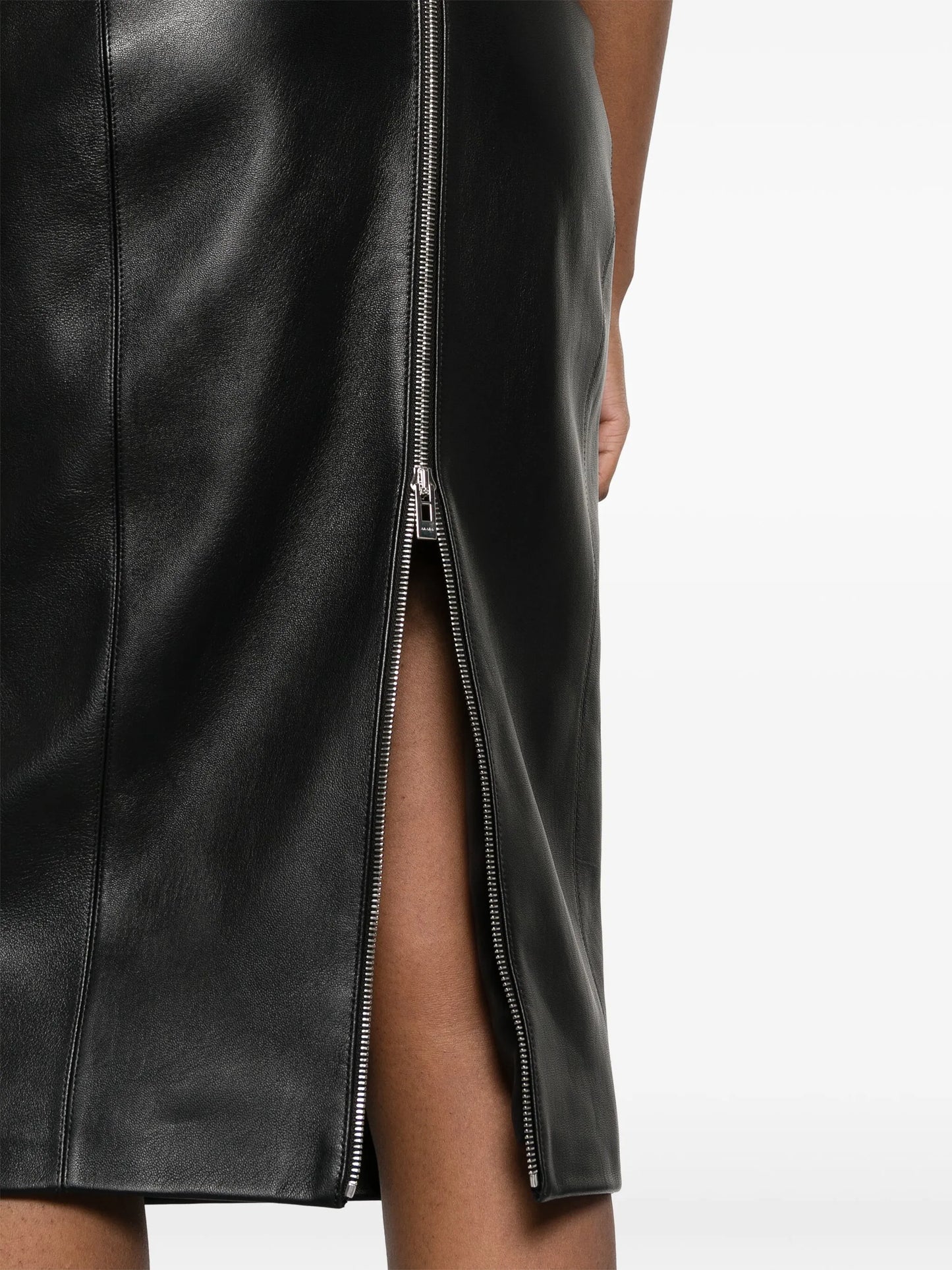 leather midi skirt