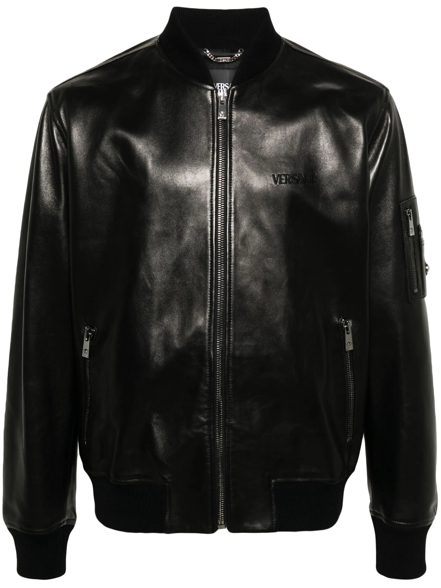 leather bomber jacket