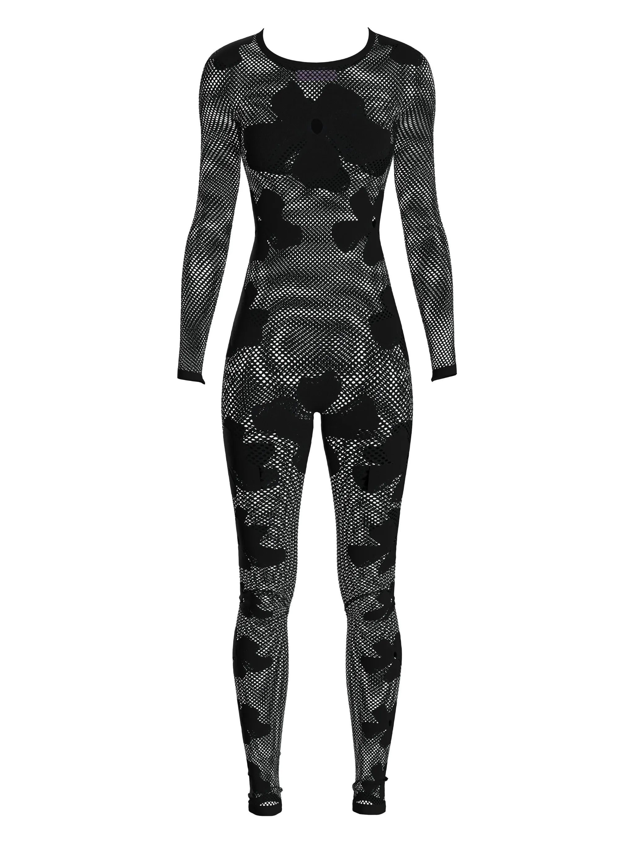 monogram-pattern semi-sheer jumpsuit