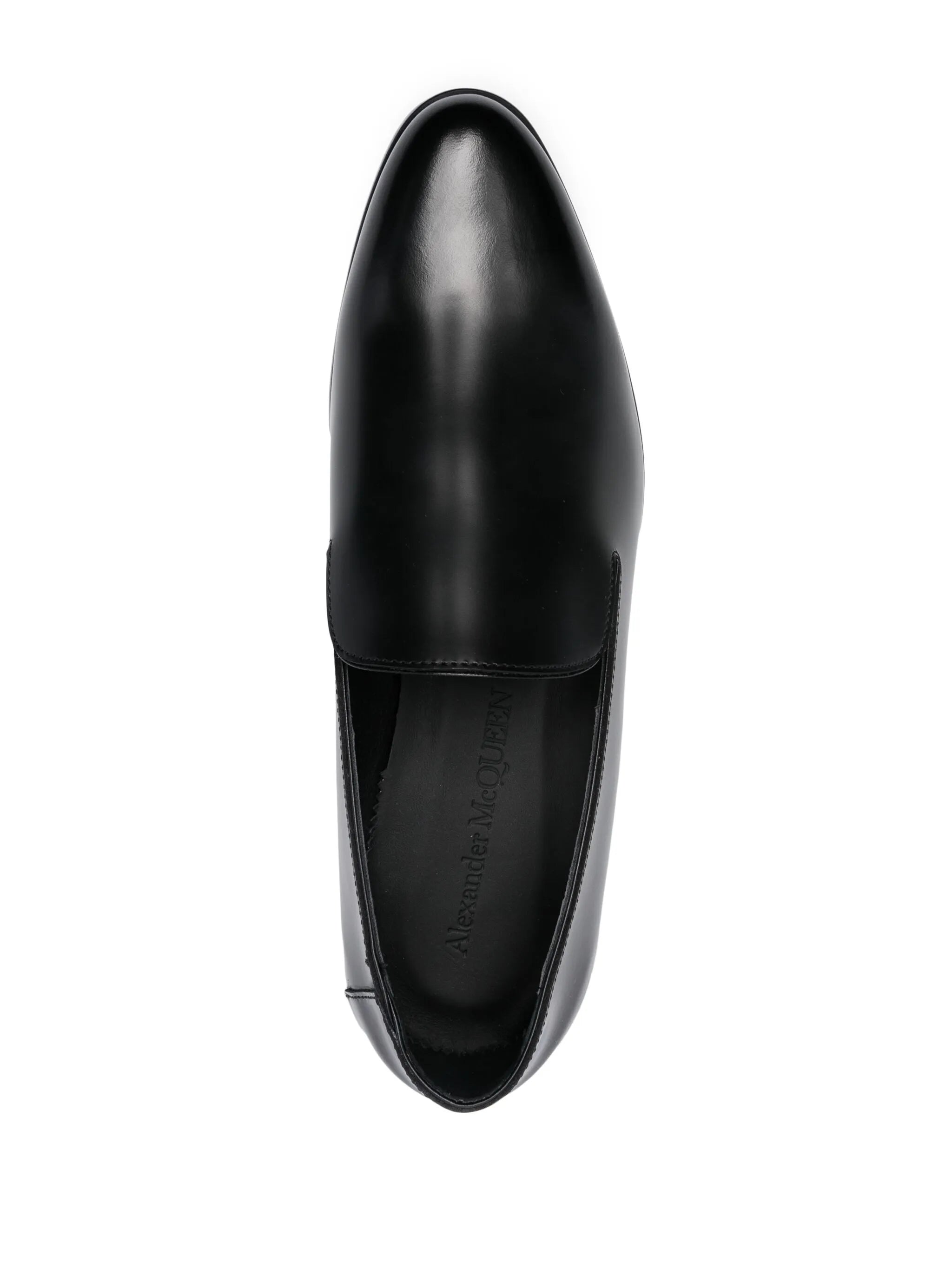 metal-heel leather loafers