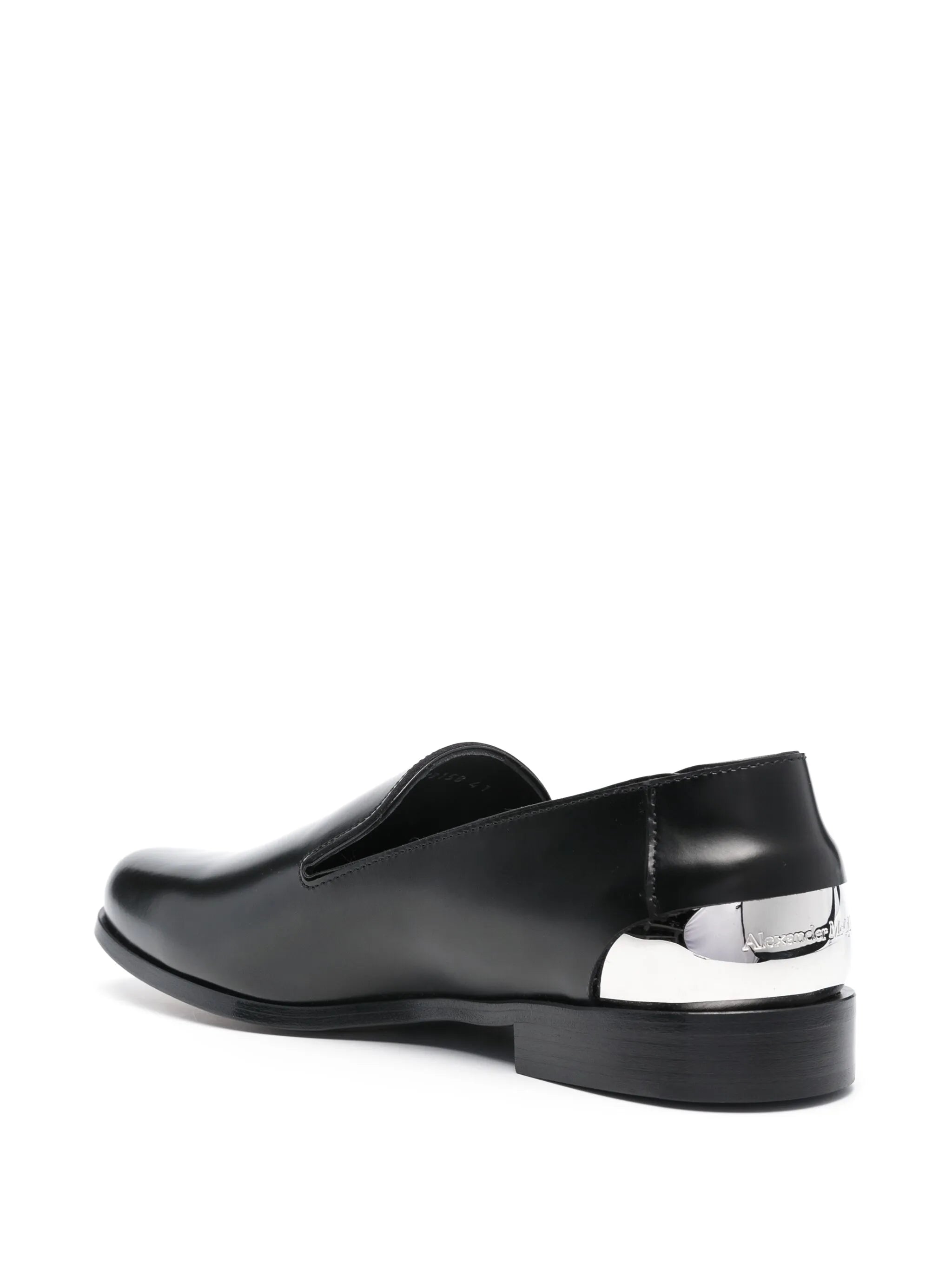 metal-heel leather loafers