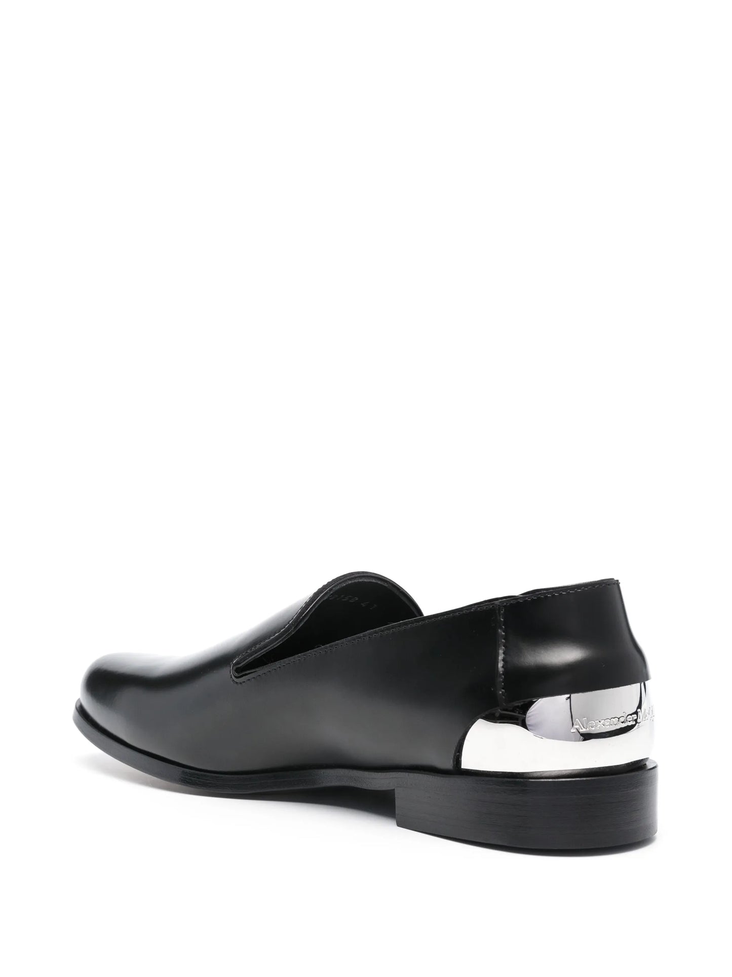 metal-heel leather loafers