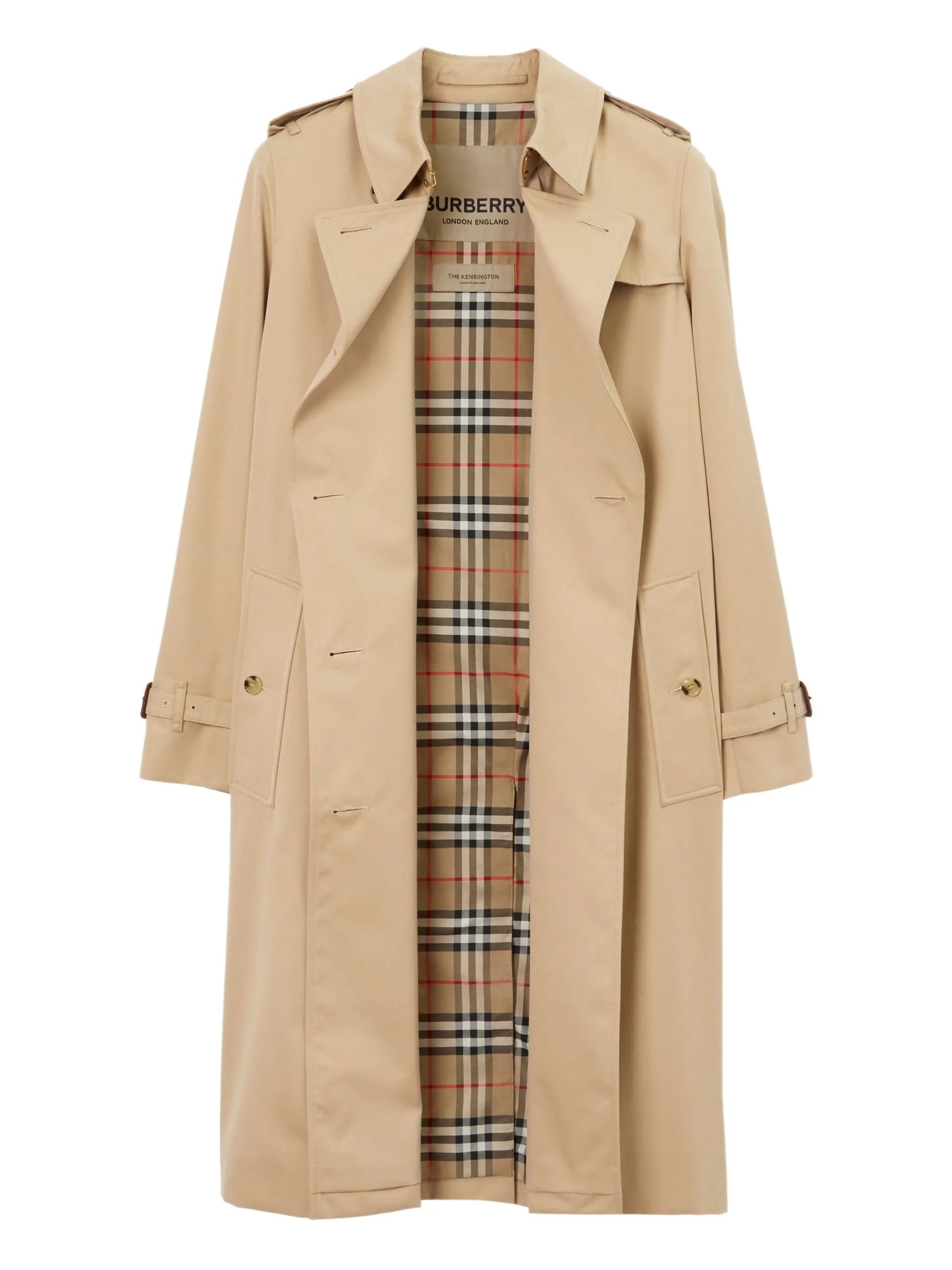 double-breasted cotton trench coat