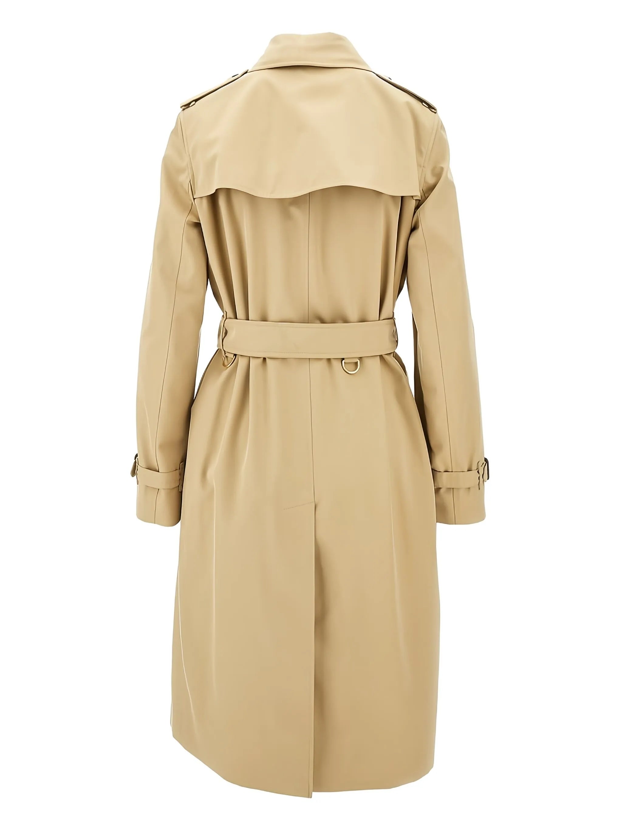double-breasted cotton trench coat