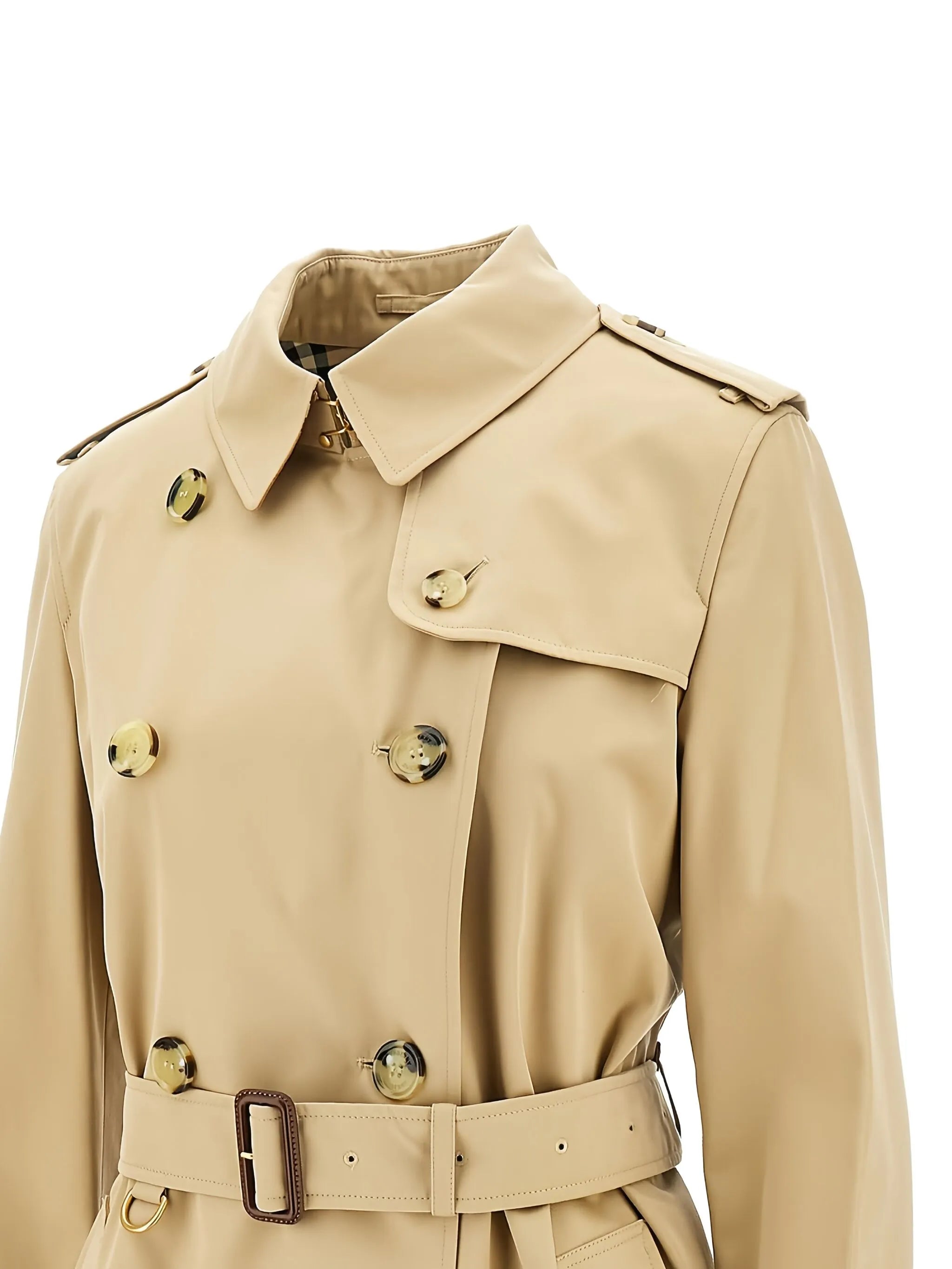 double-breasted cotton trench coat